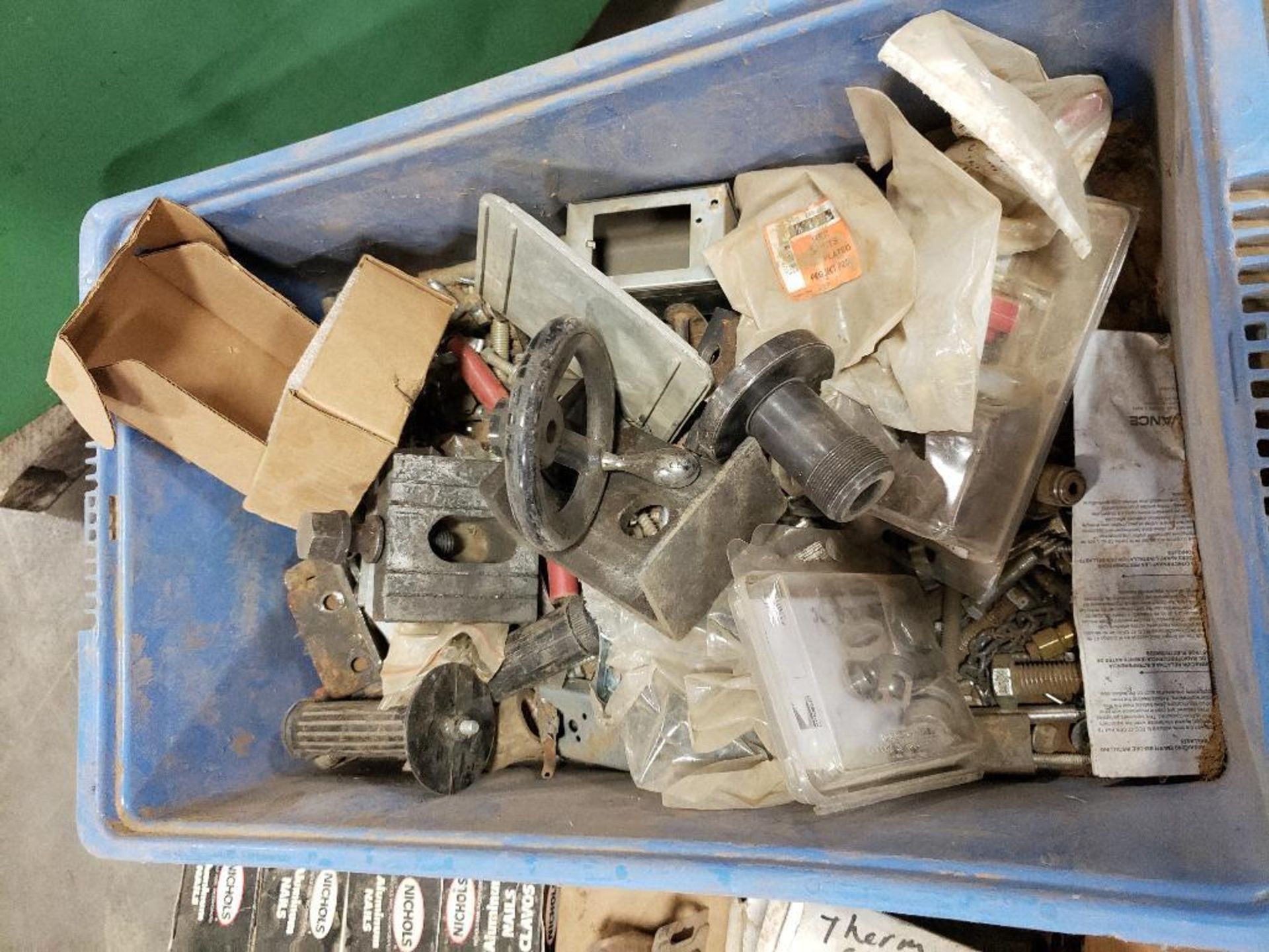 Pallet of assorted parts, sand paper, and hardware. - Image 8 of 13