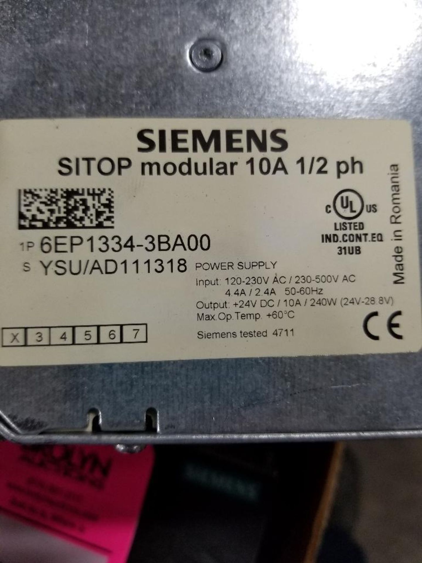 Qty 3 -Siemens Sitop power supply. Part number 6EP1436-3BA10. - Image 3 of 3