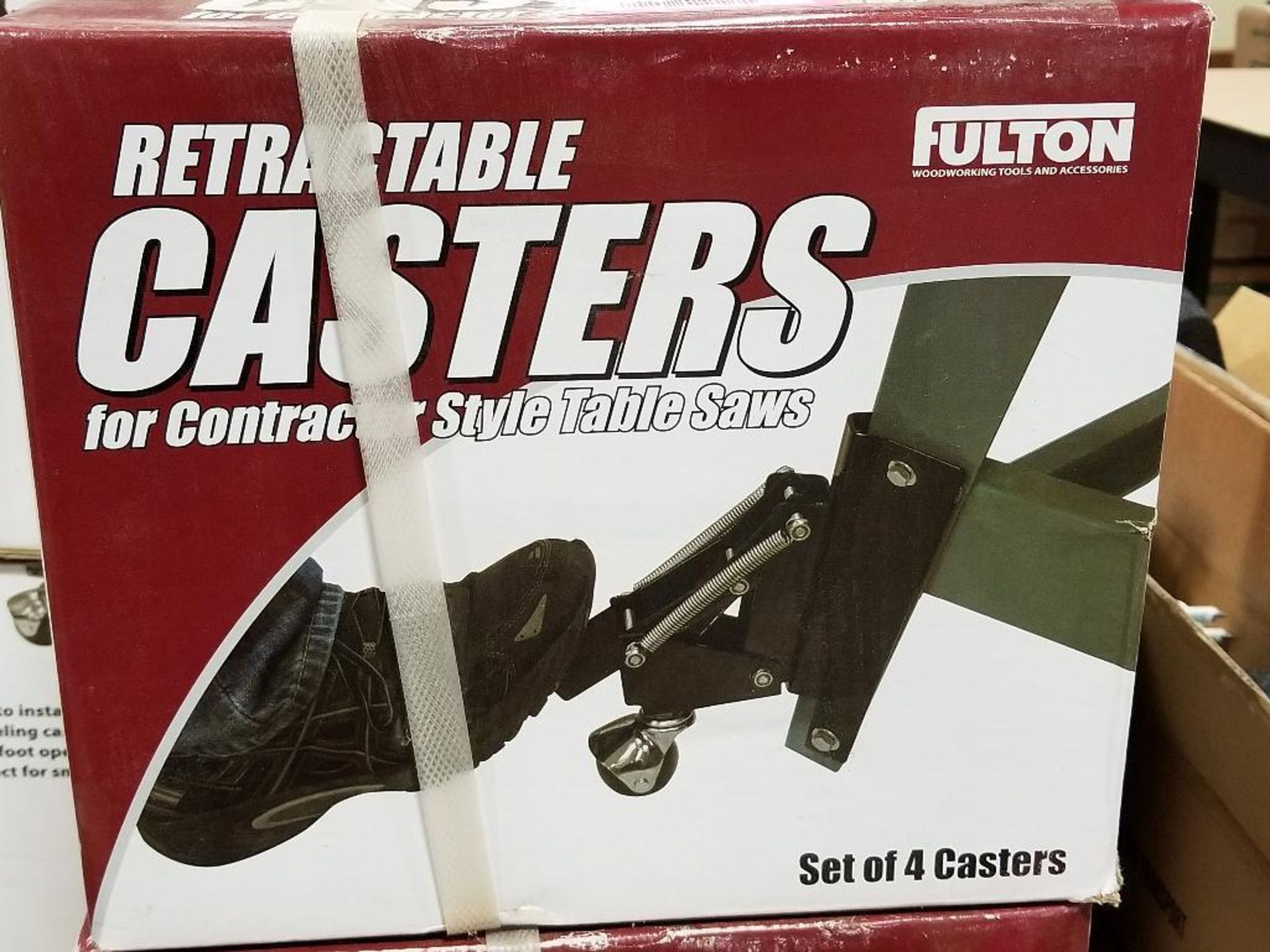 Qty 2 - Sets of 4 Fulton retractable casters. New in box. - Image 2 of 4