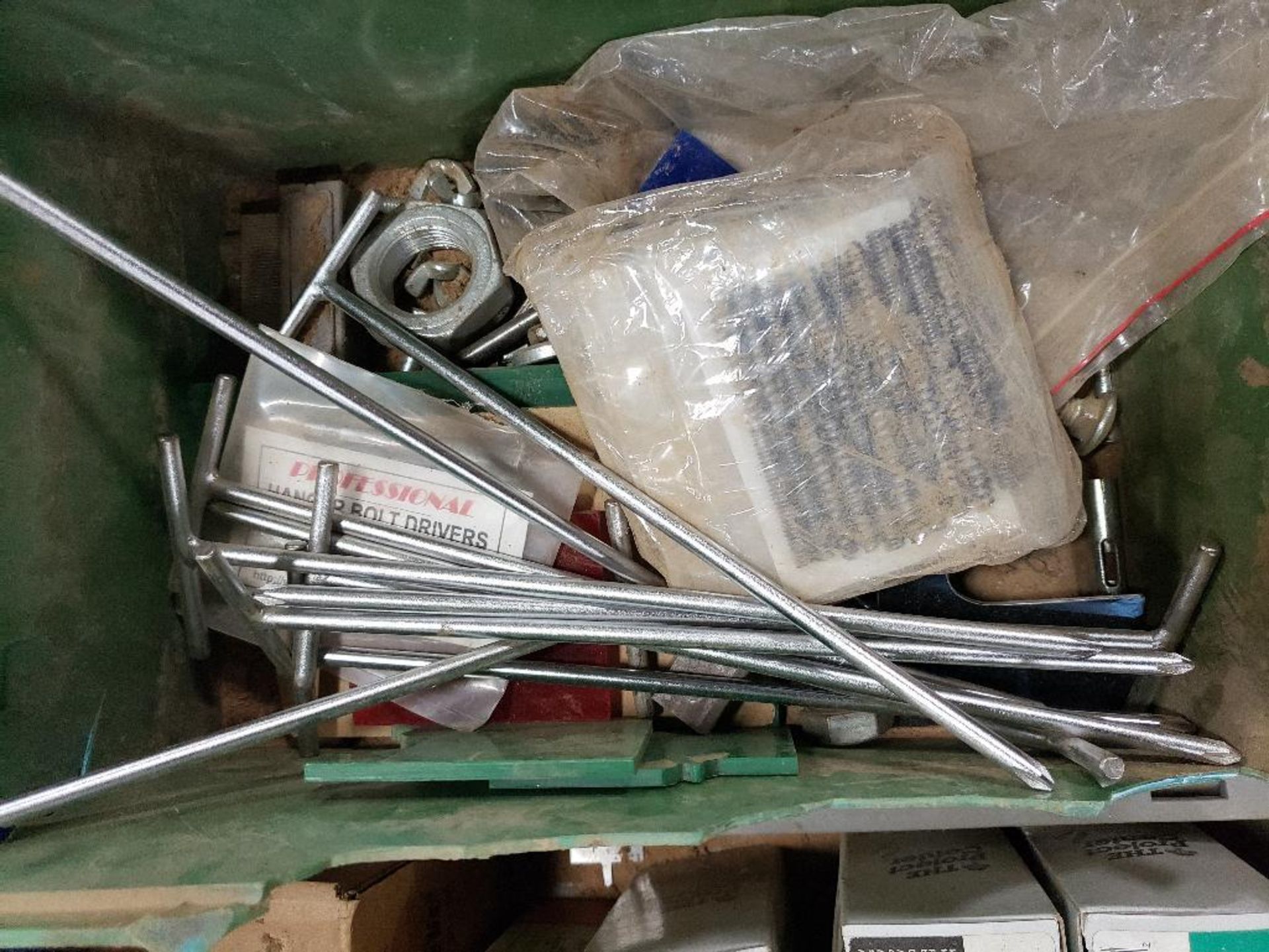 Pallet of assorted parts, sand paper, and hardware. - Image 11 of 13