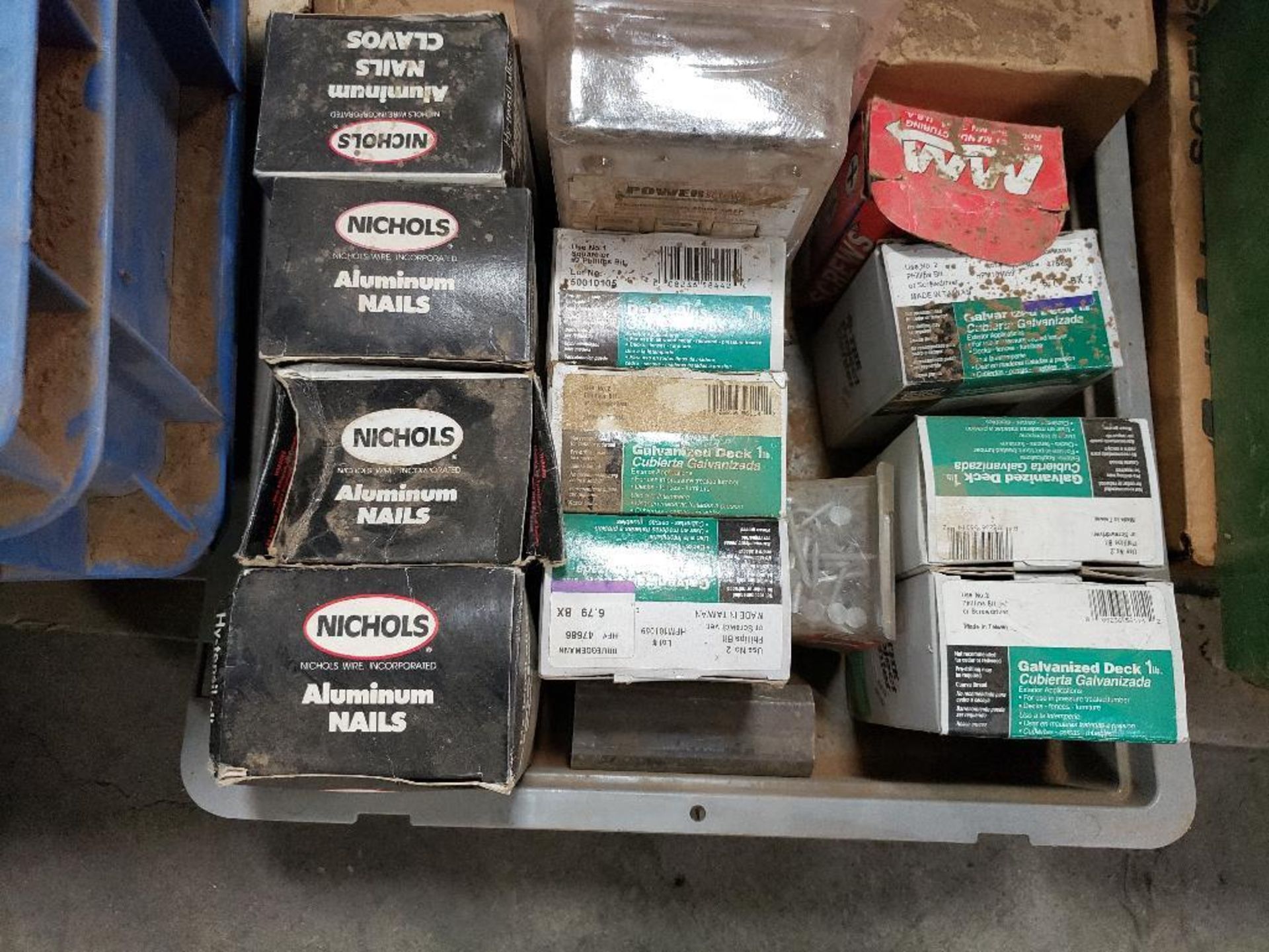 Pallet of assorted parts, sand paper, and hardware. - Image 9 of 13