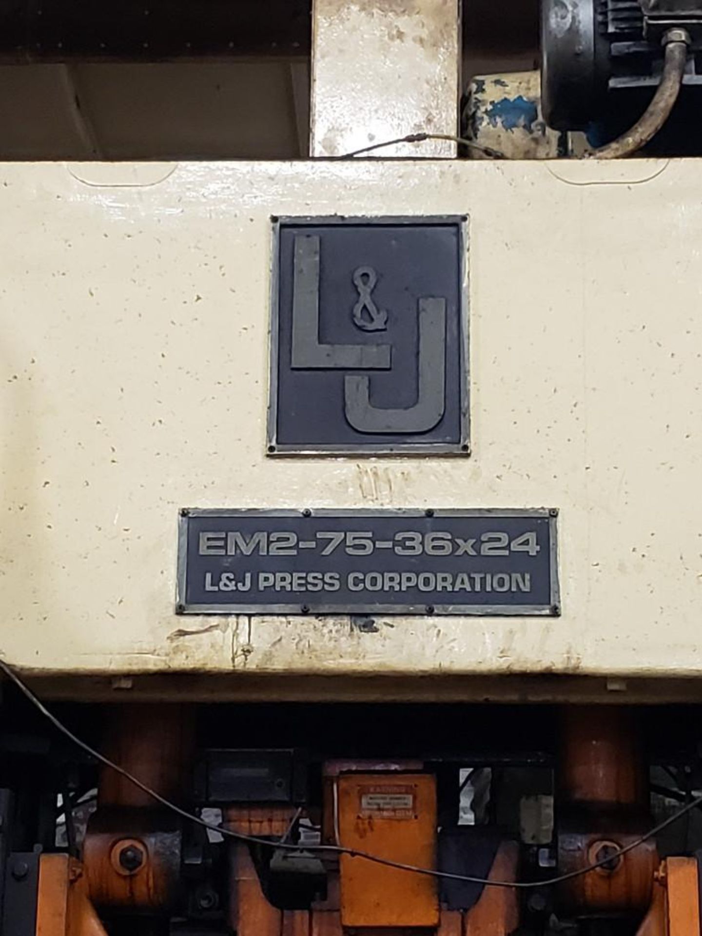 75 ton L&J Press corporation straight side mechanical press. Model EM2-75-36x24. Ser EI750144A. . - Image 2 of 31