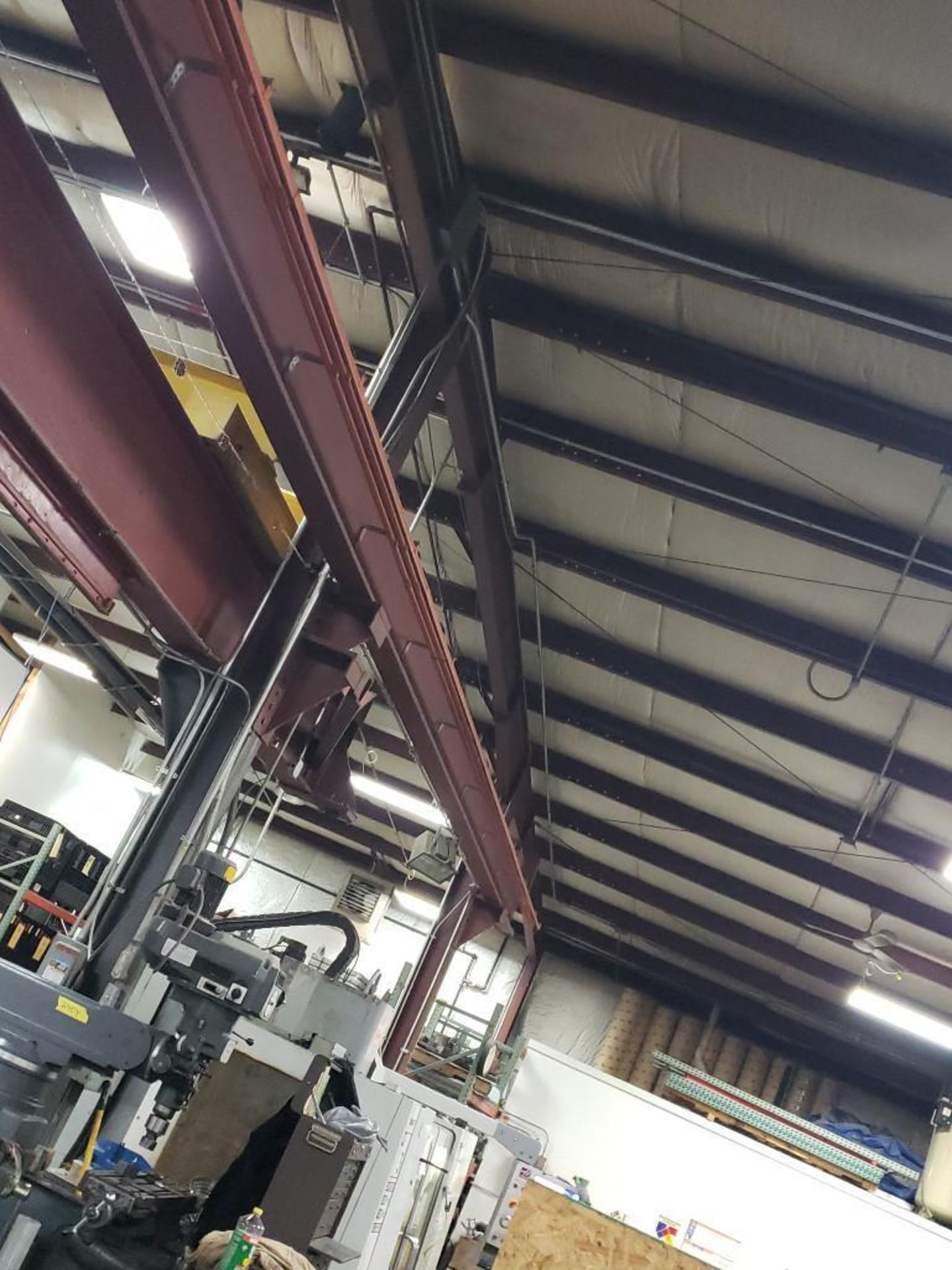 5 ton Dearborn single girder top riding crane system. 3 ton CM meteor cable hoist. - Image 12 of 26