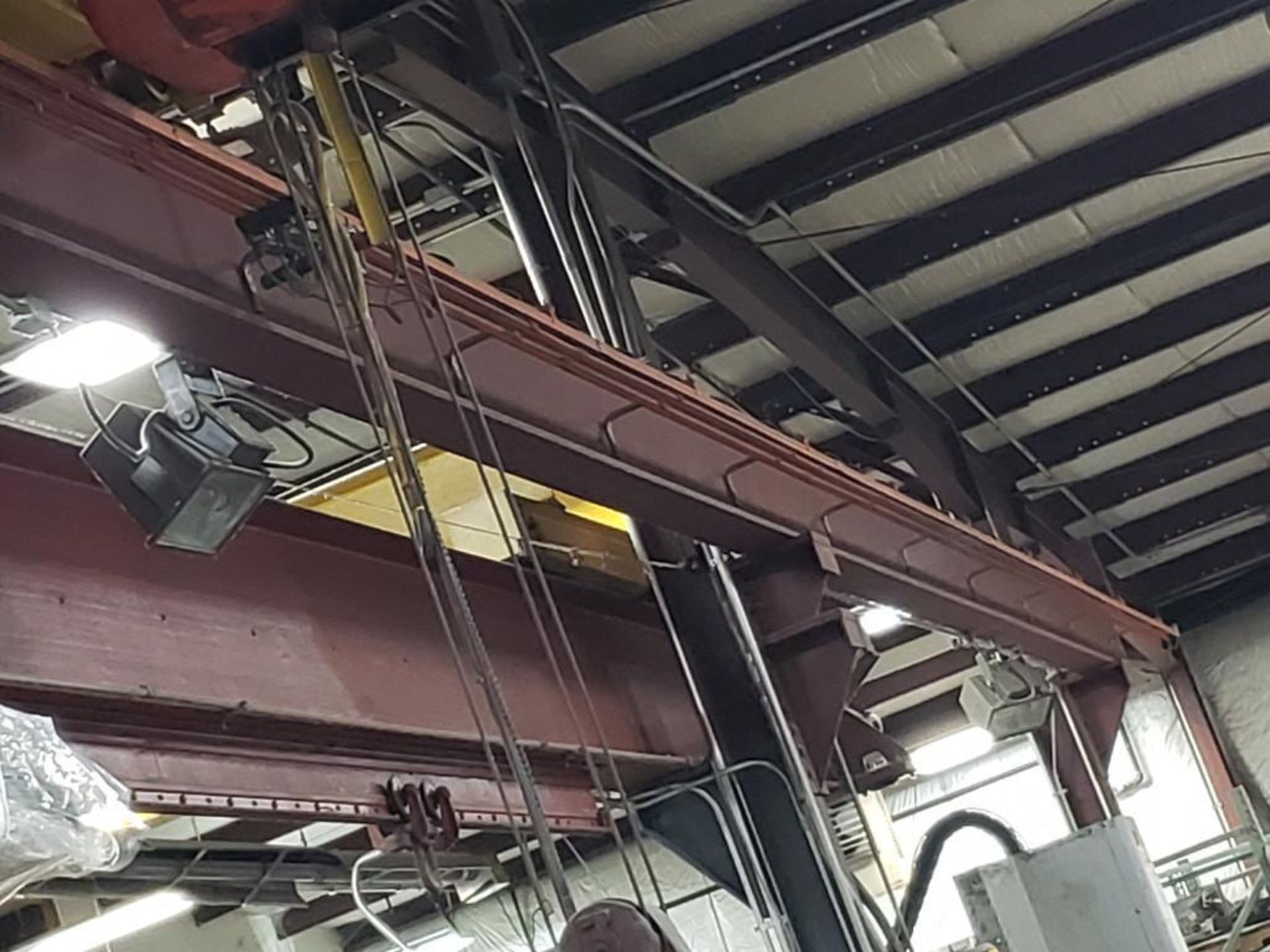 5 ton Dearborn single girder top riding crane system. 3 ton CM meteor cable hoist. - Image 4 of 26