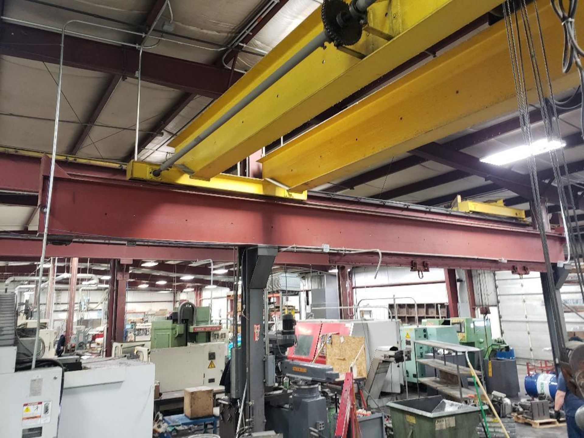 5 ton double girder top riding crane system. 5 ton CM meteor cable hoist. - Image 16 of 26