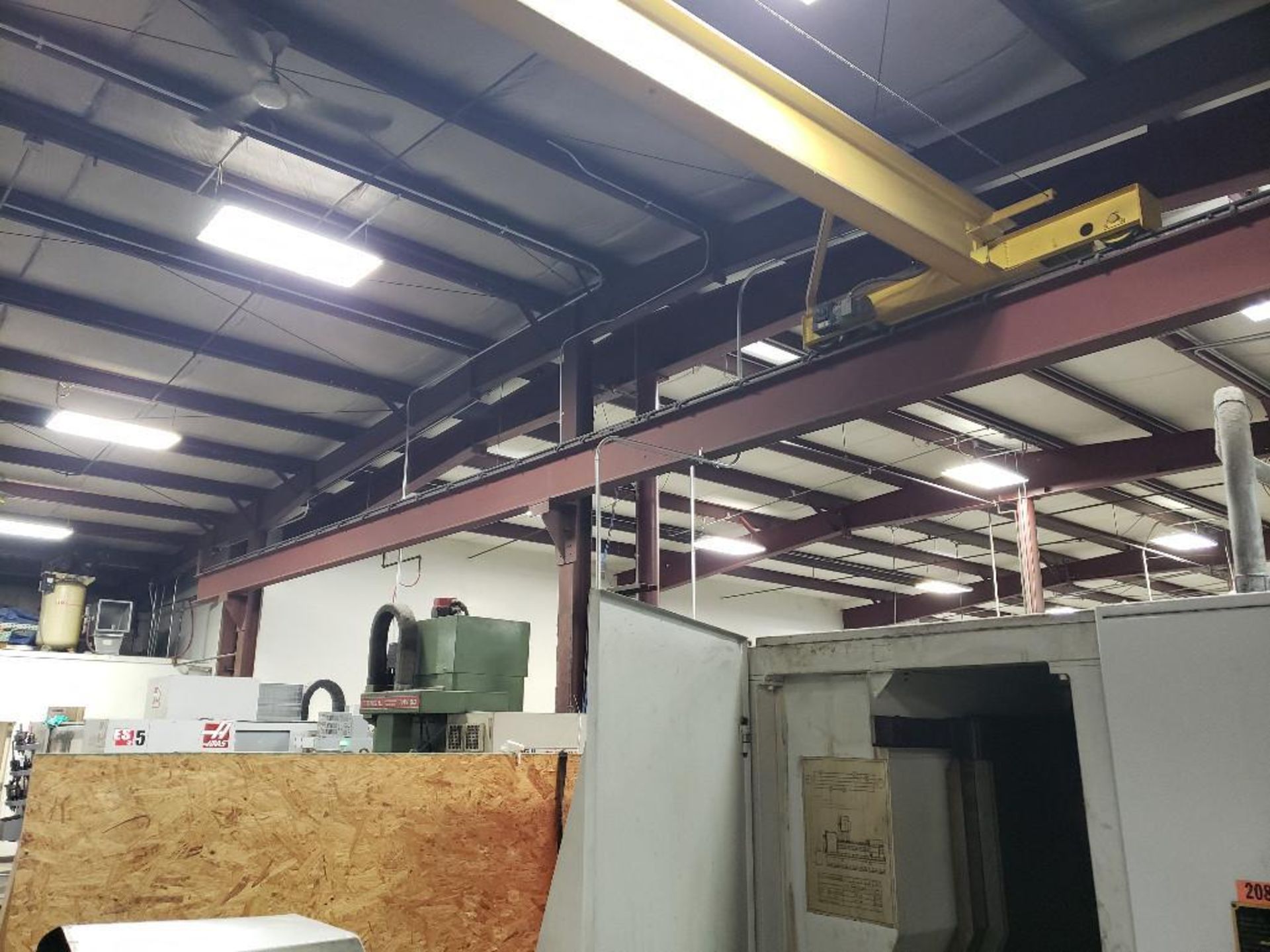 5 ton Dearborn single girder top riding crane system. 3 ton CM meteor cable hoist. - Image 16 of 26