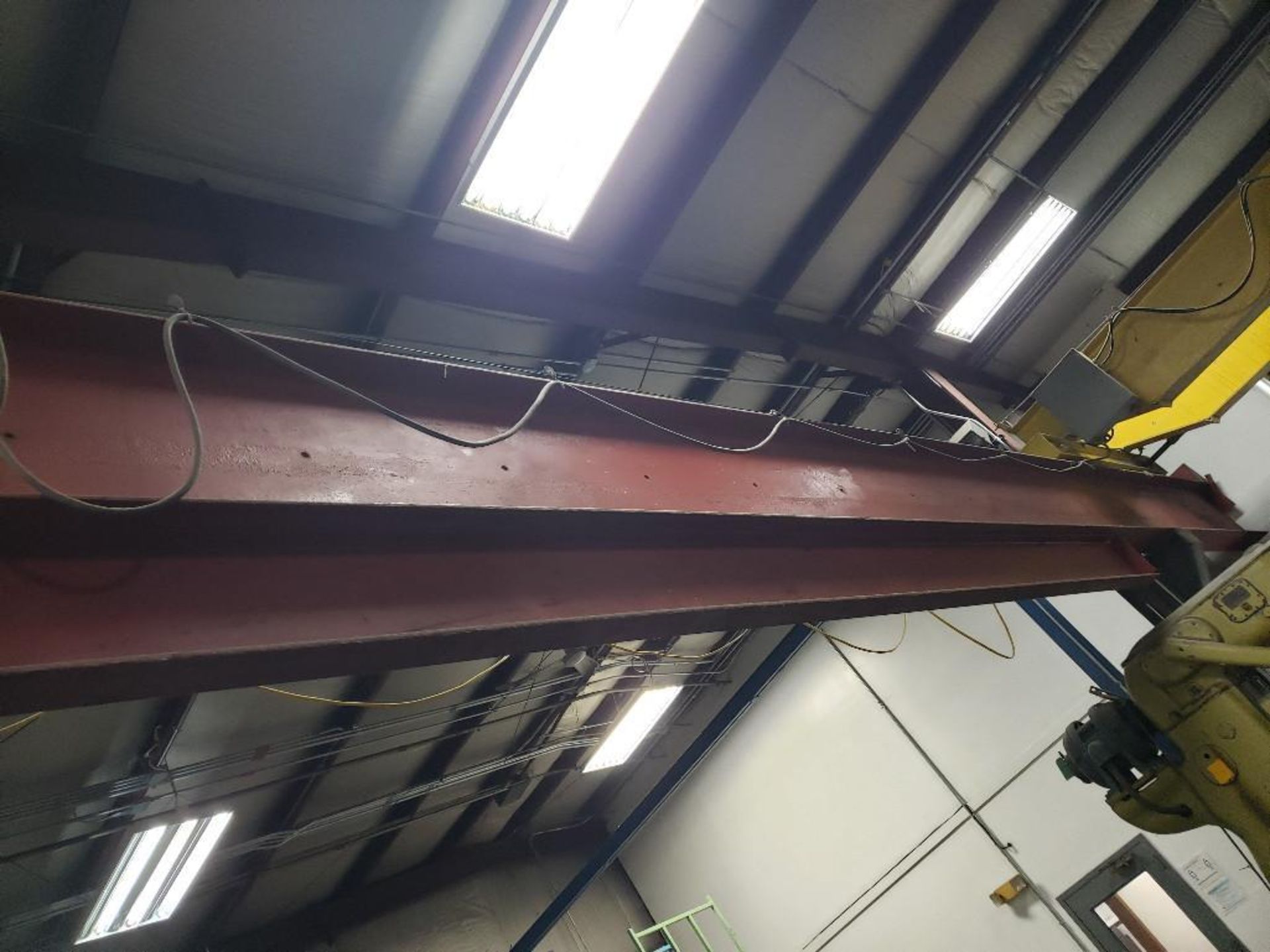 5 ton double girder top riding crane system. 5 ton CM meteor cable hoist. - Image 6 of 26