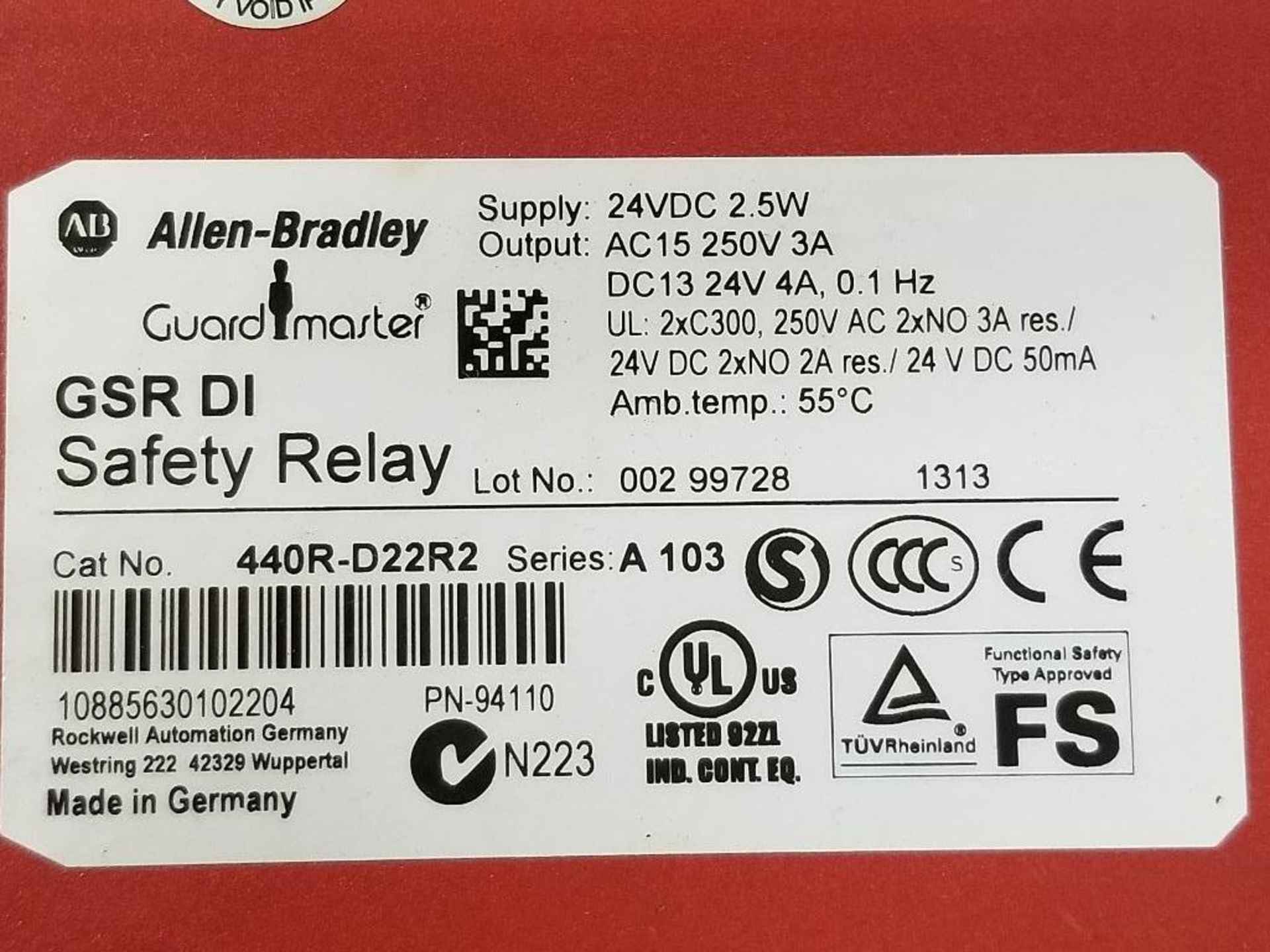 Qty 3 - Allen Bradley guardmaster. Catalog number 440R-D22R2. - Image 4 of 5