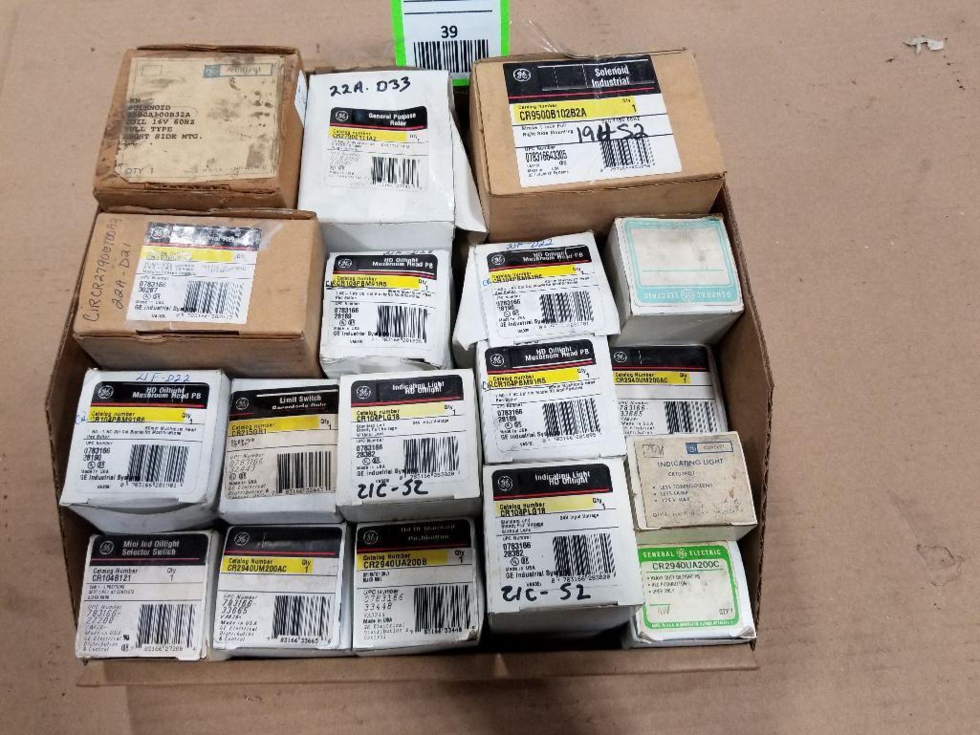 Qty 18 - Assorted GE electrical parts. New in box.