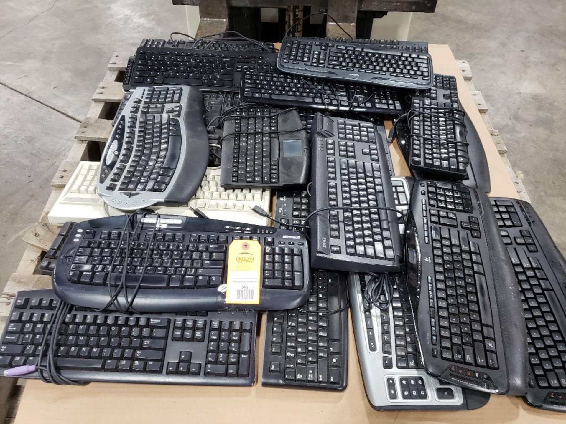 Large assortment of keyboards.