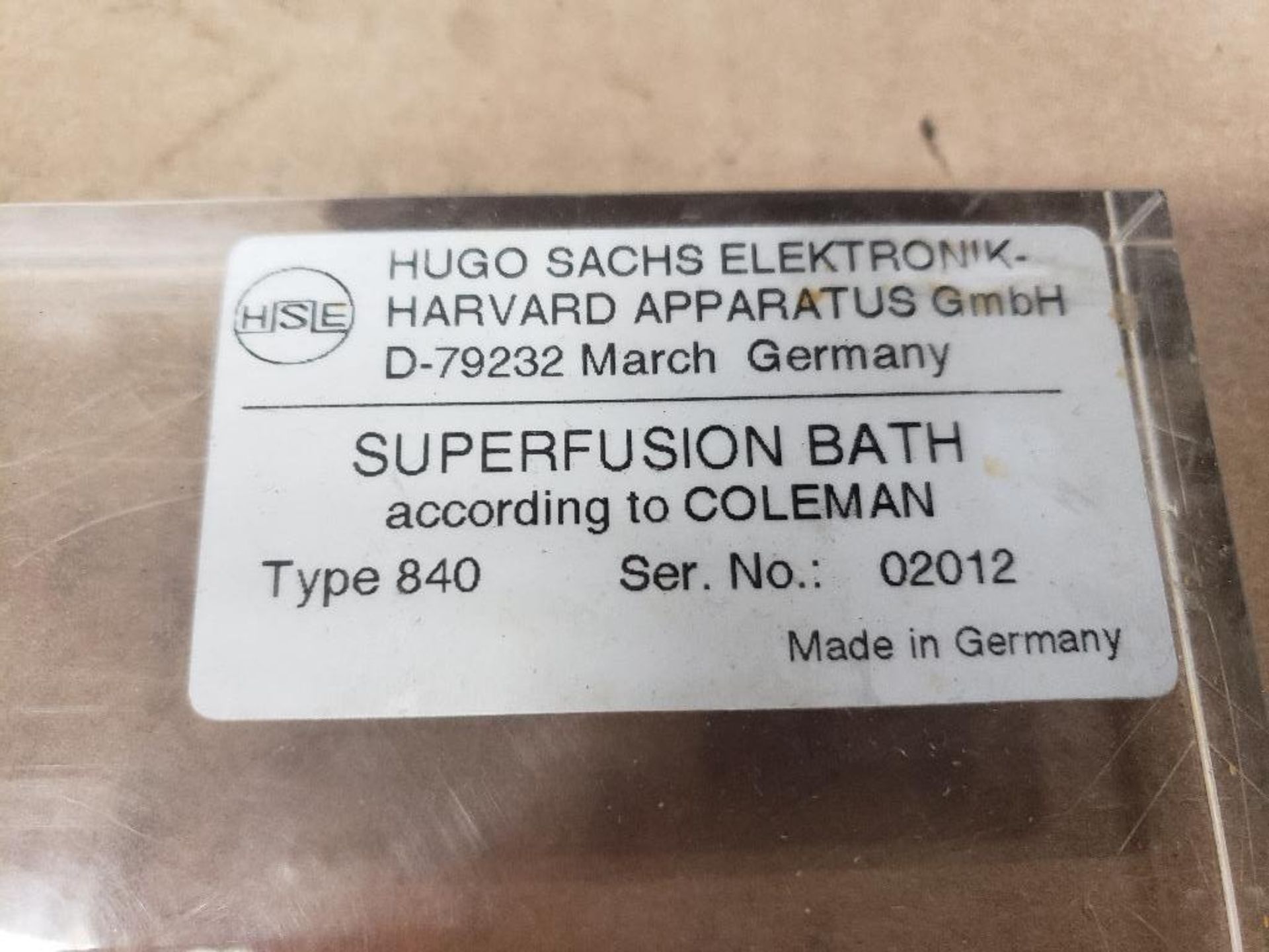 Hugo Sachs superfusion bath. Type 840. - Image 3 of 3