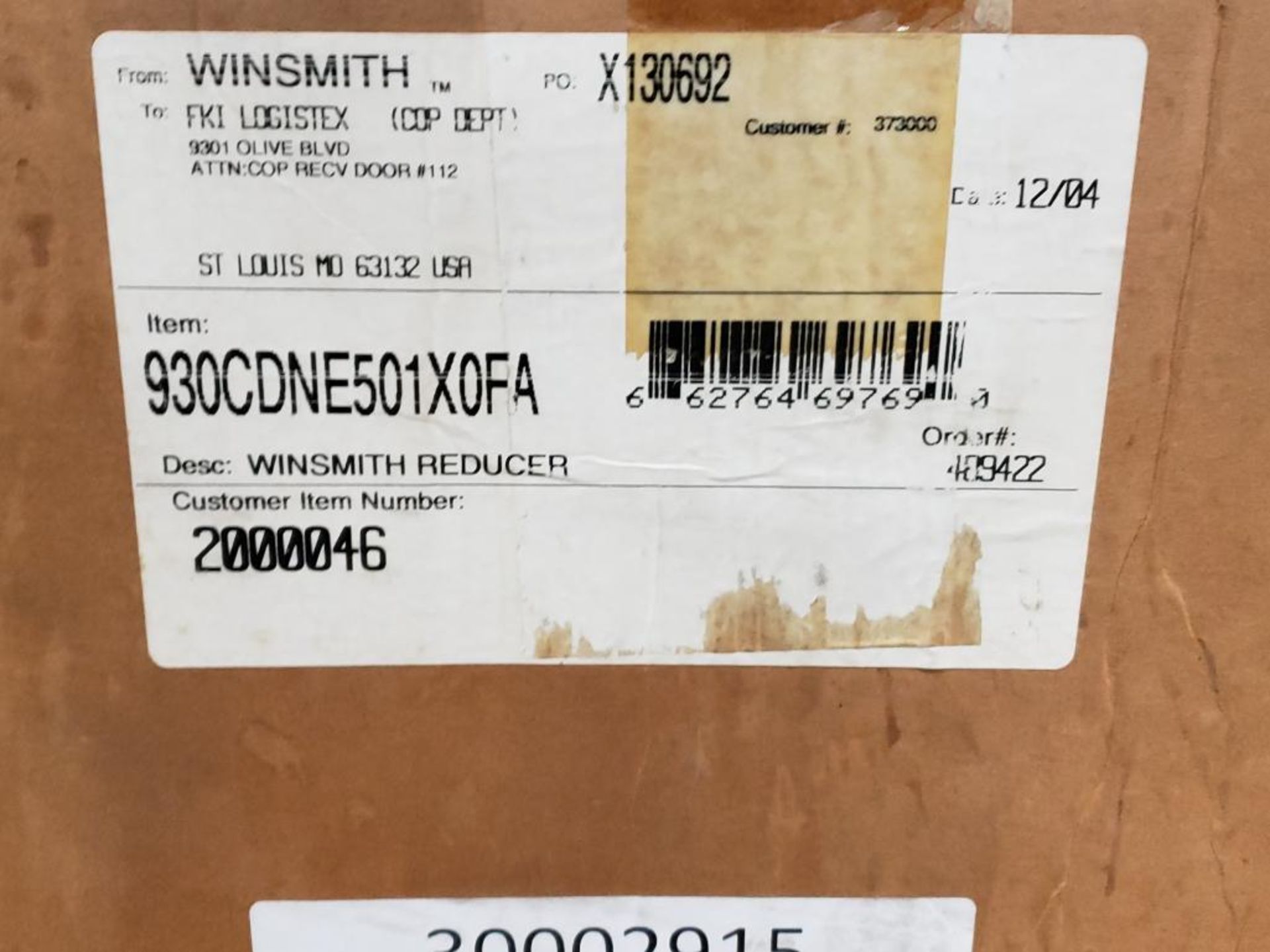 Winsmith Reducer 930CDNE501X0FA. - Image 2 of 8