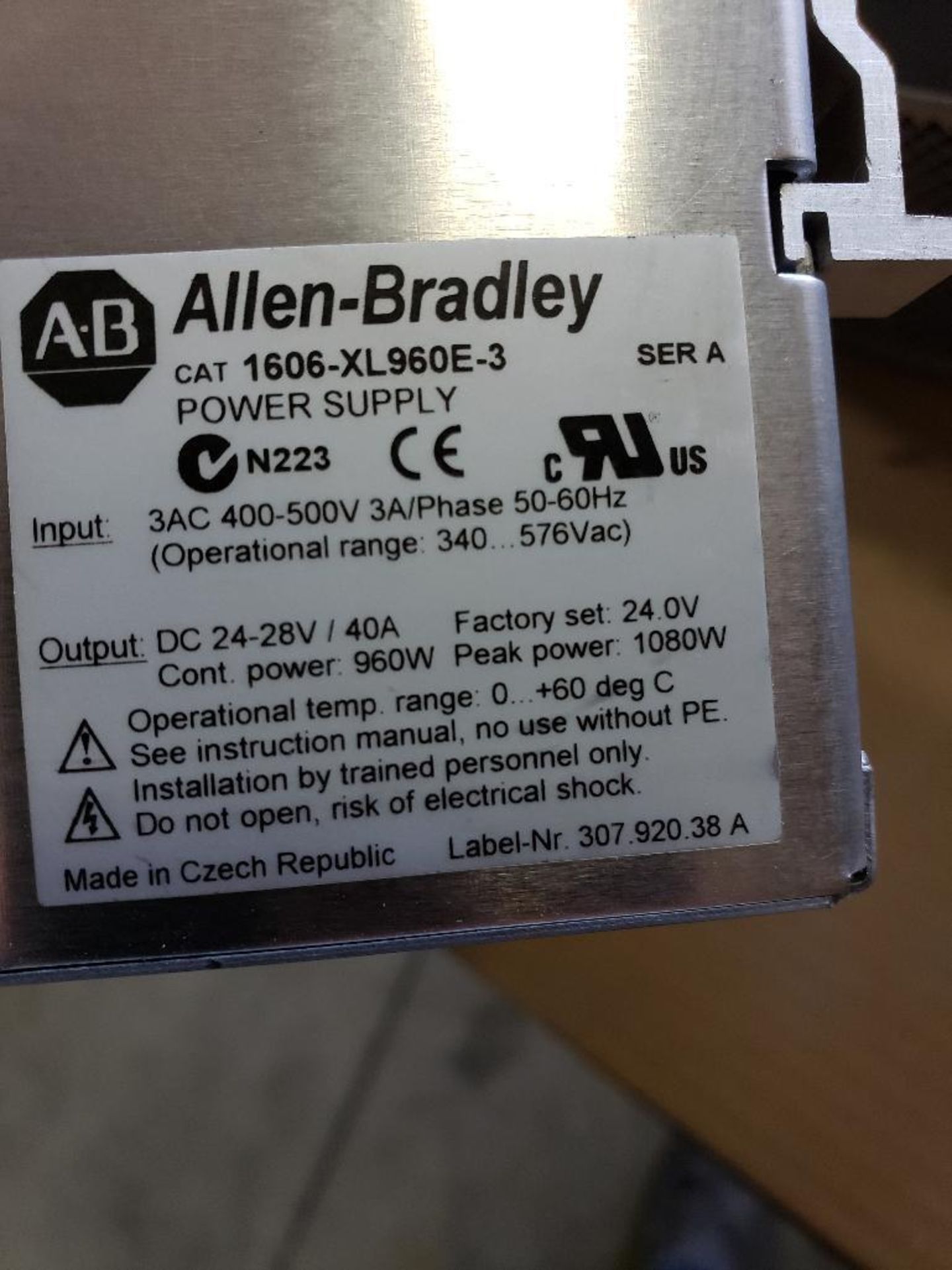 Allen Bradley 1606-XL960E-3 power supply. - Image 4 of 4