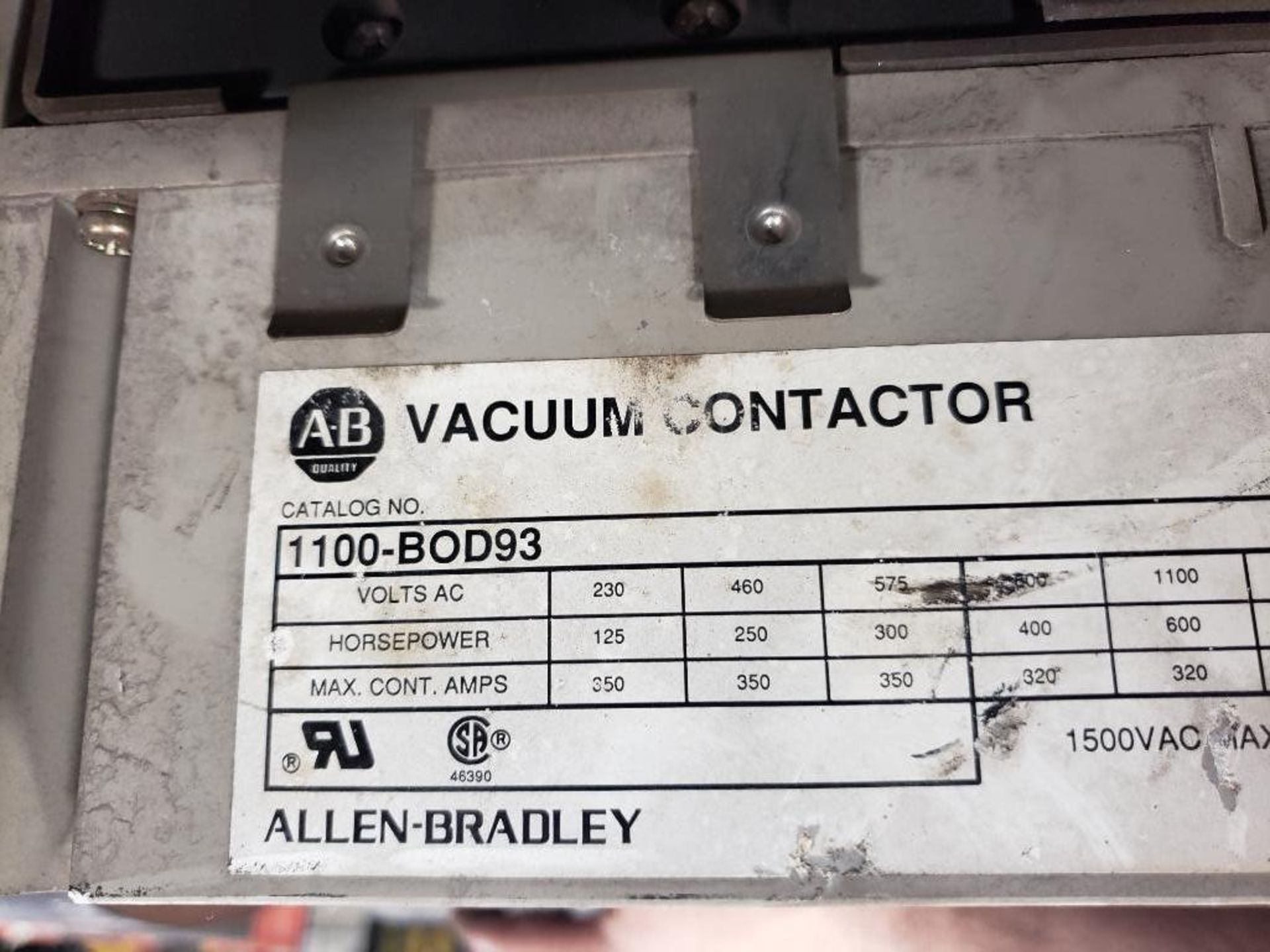 Allen Bradley vacuum contactor 1100-BOD93. - Image 4 of 5