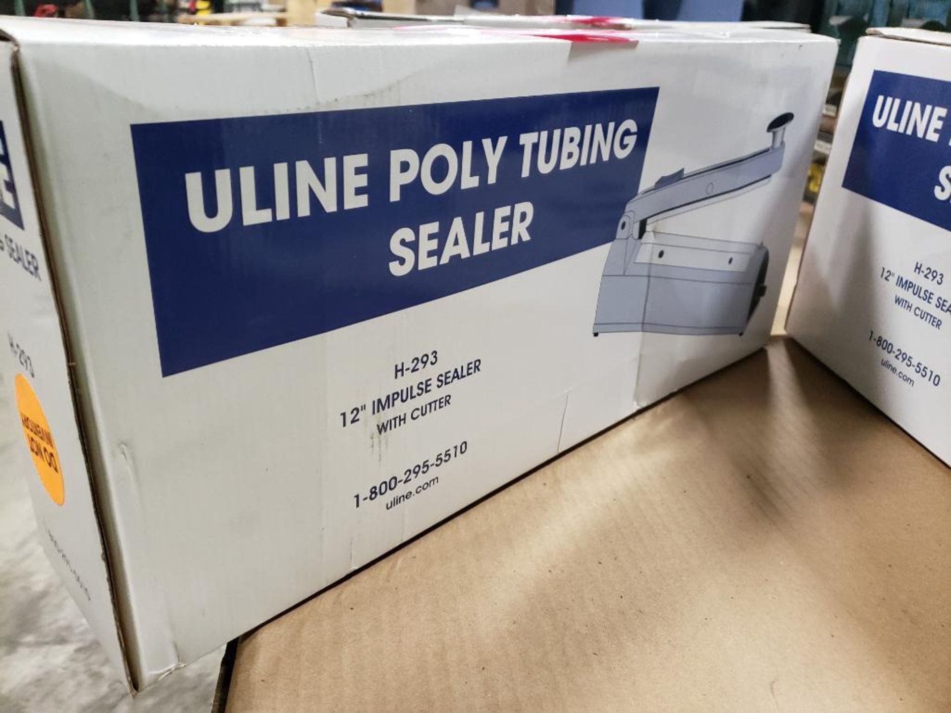 Uline H-293 12" impulse sealer with cutter, poly tubing. New in box. - Image 2 of 3