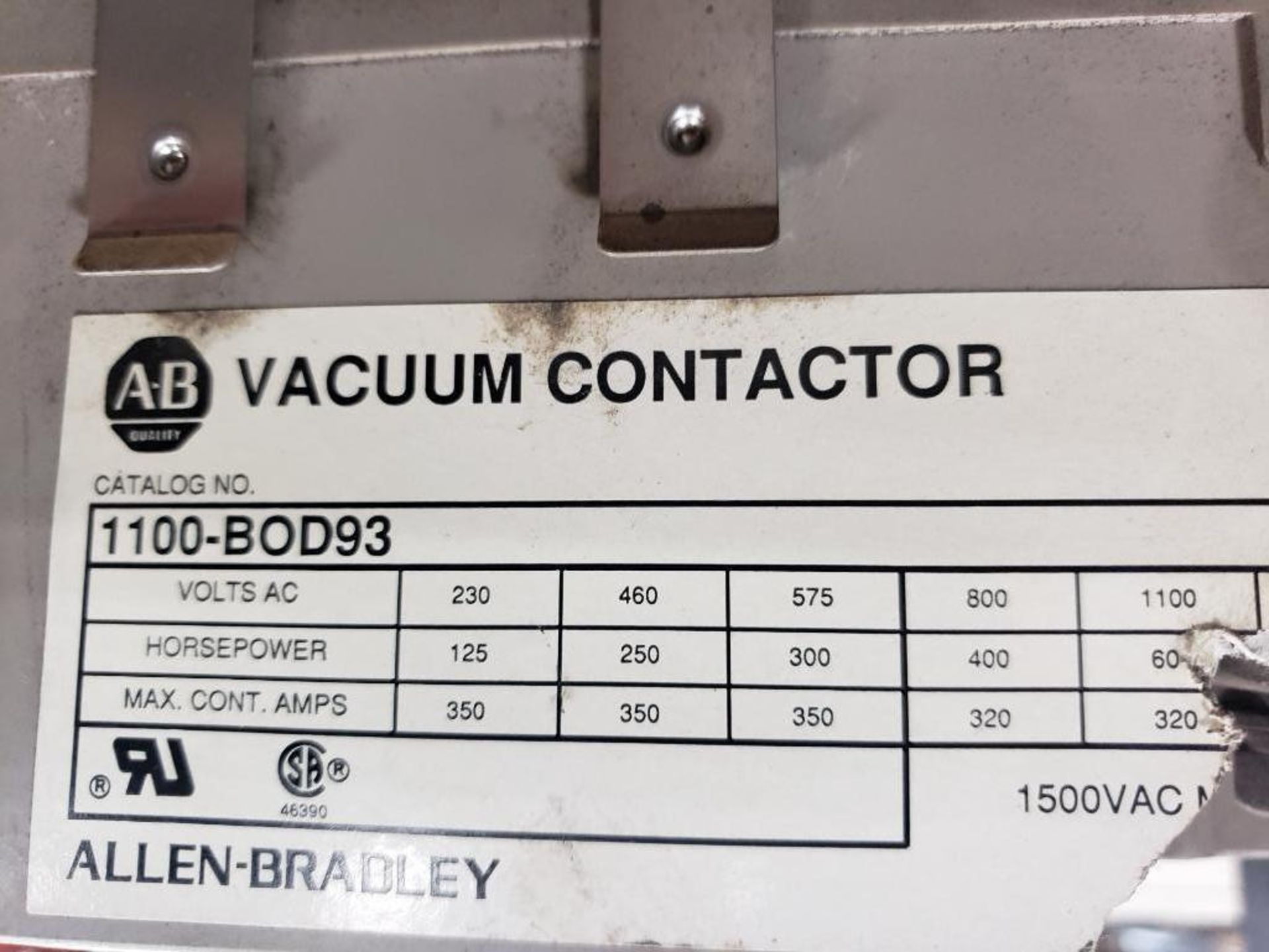 Allen Bradley vacuum contactor 1100-BOD93. - Image 4 of 6