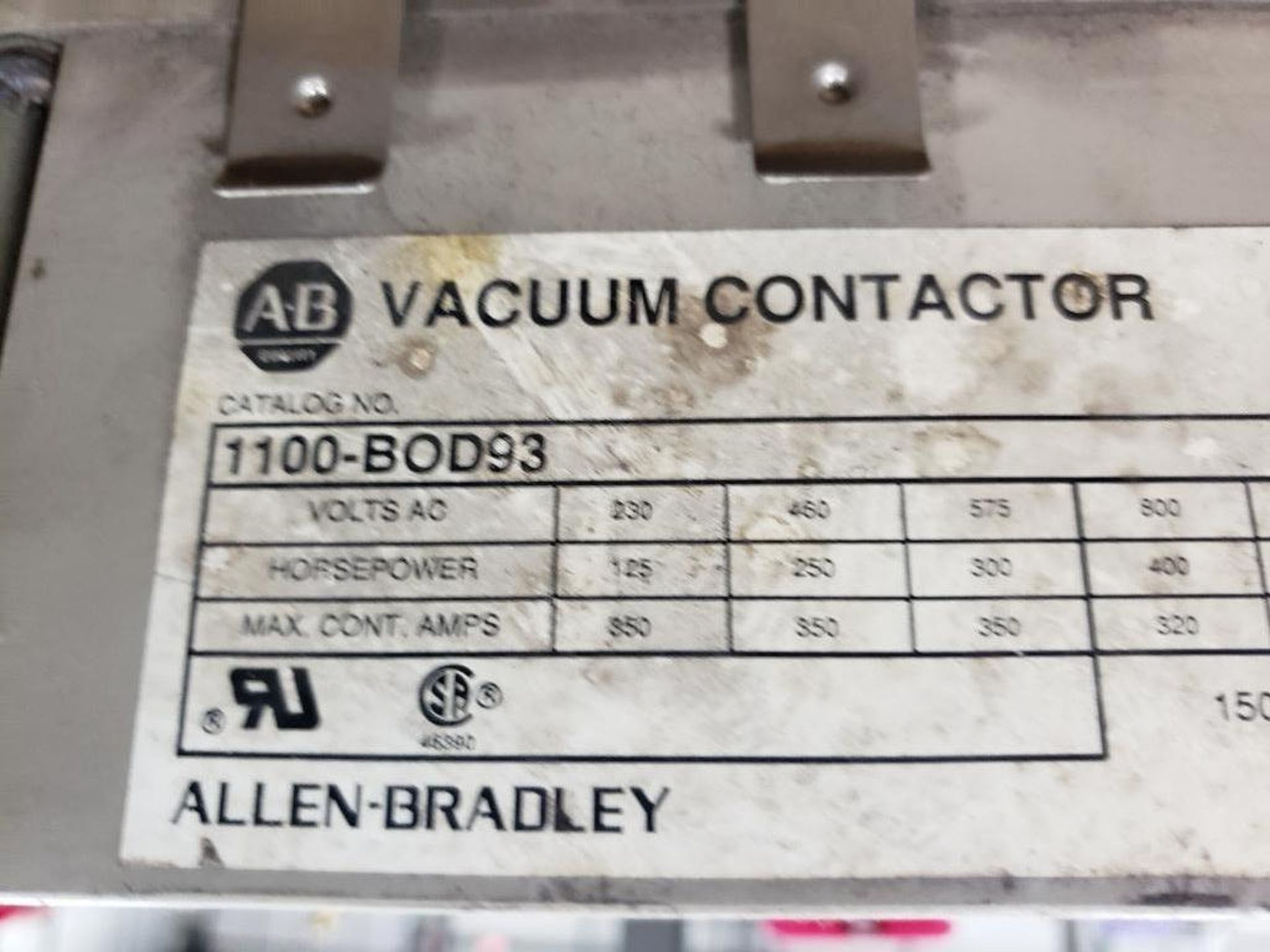 Allen Bradley vacuum contactor 1100-BOD93. - Image 5 of 10