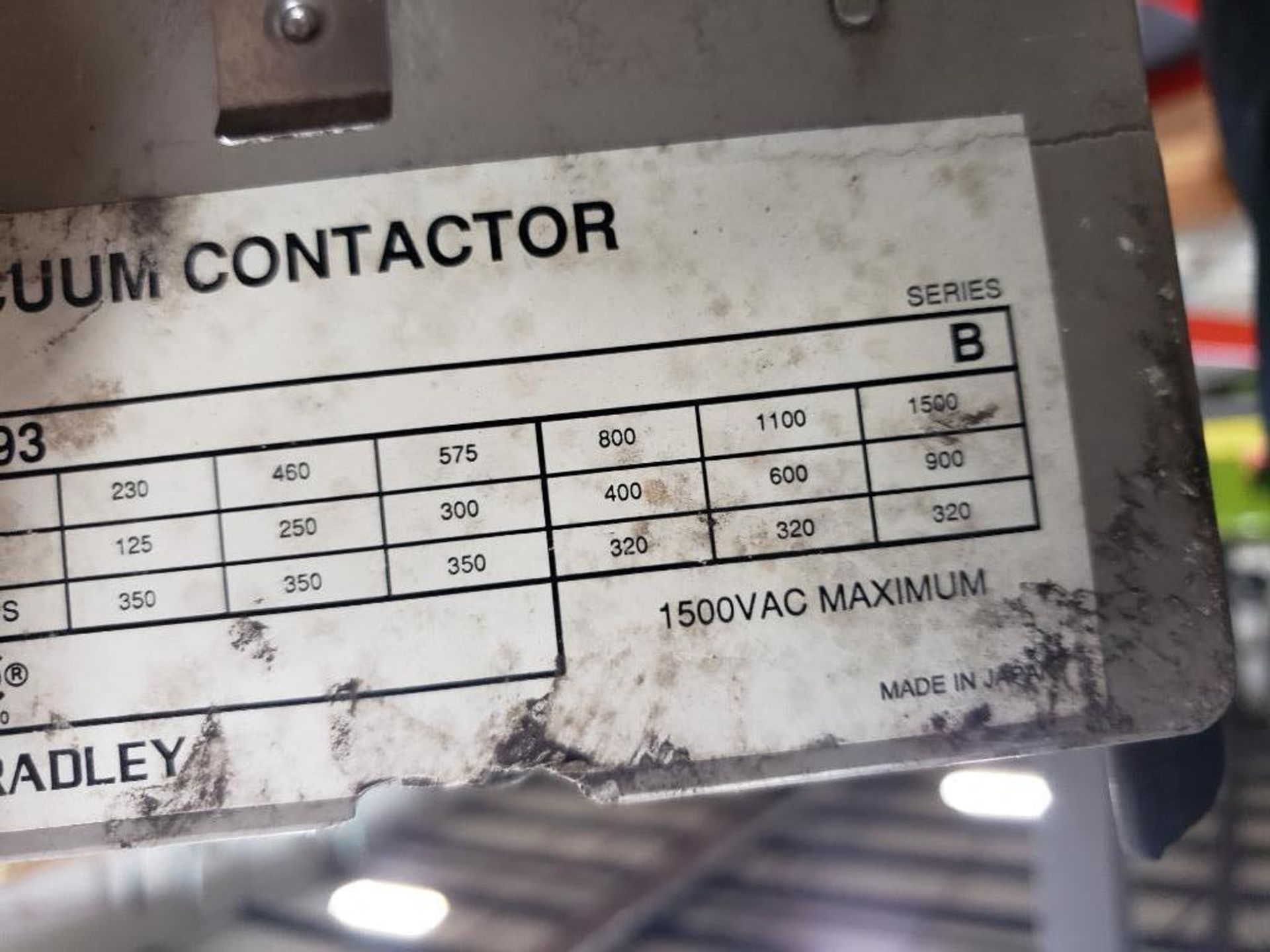 Allen Bradley vacuum contactor 1100-BOD93. - Image 5 of 6