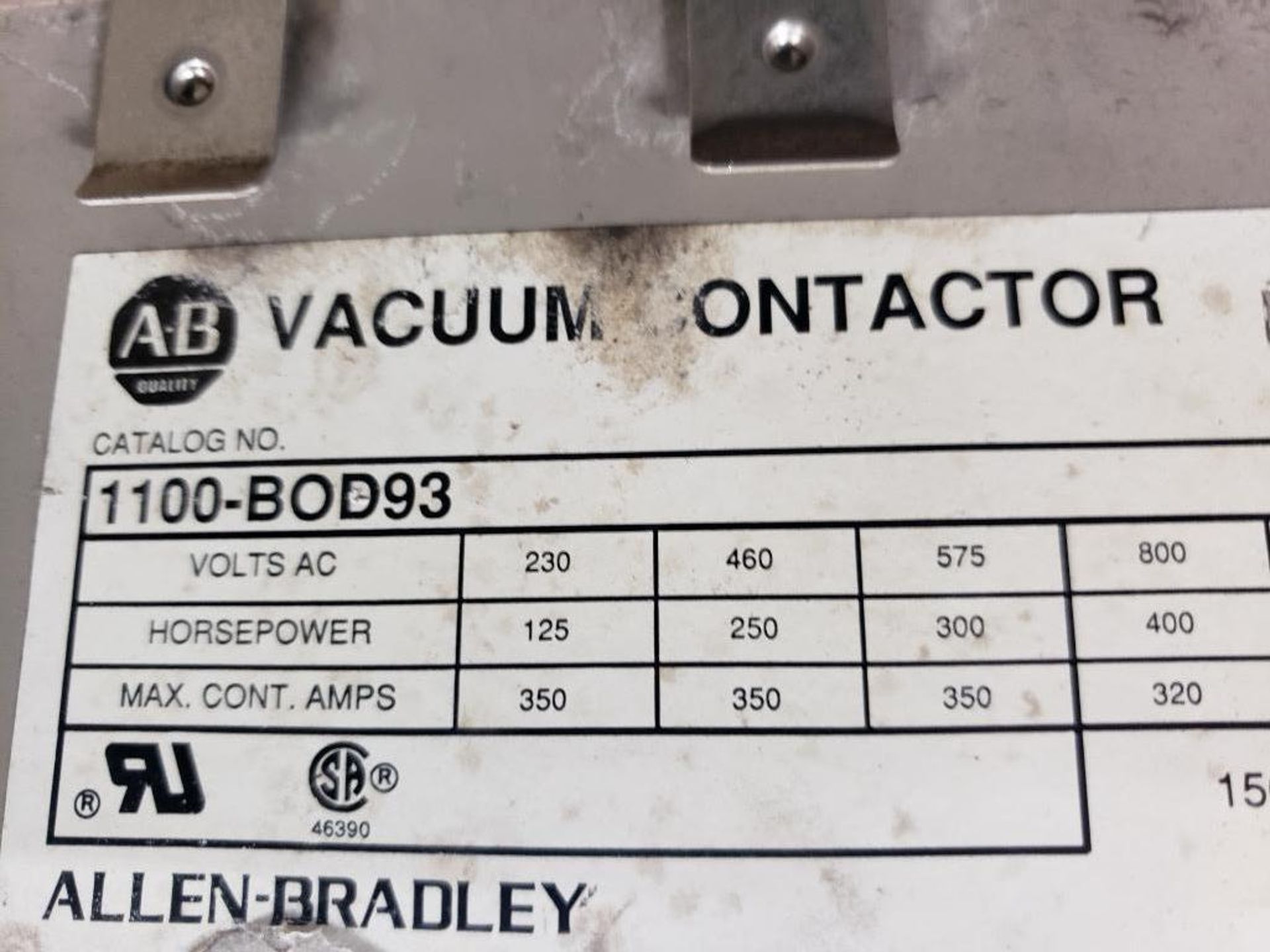 Allen Bradley vacuum contactor 1100-BOD93. - Image 5 of 6