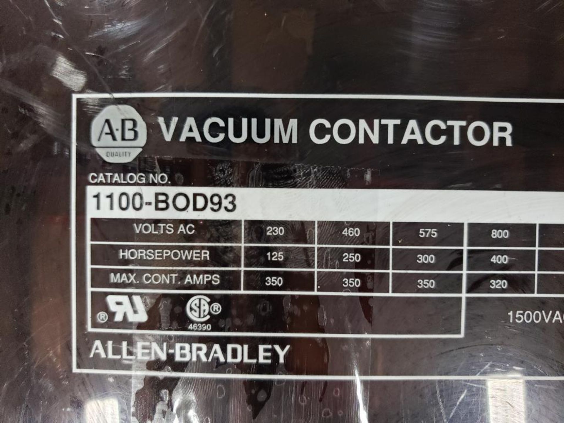 Allen Bradley vacuum contactor 1100-BOD93. - Image 2 of 10