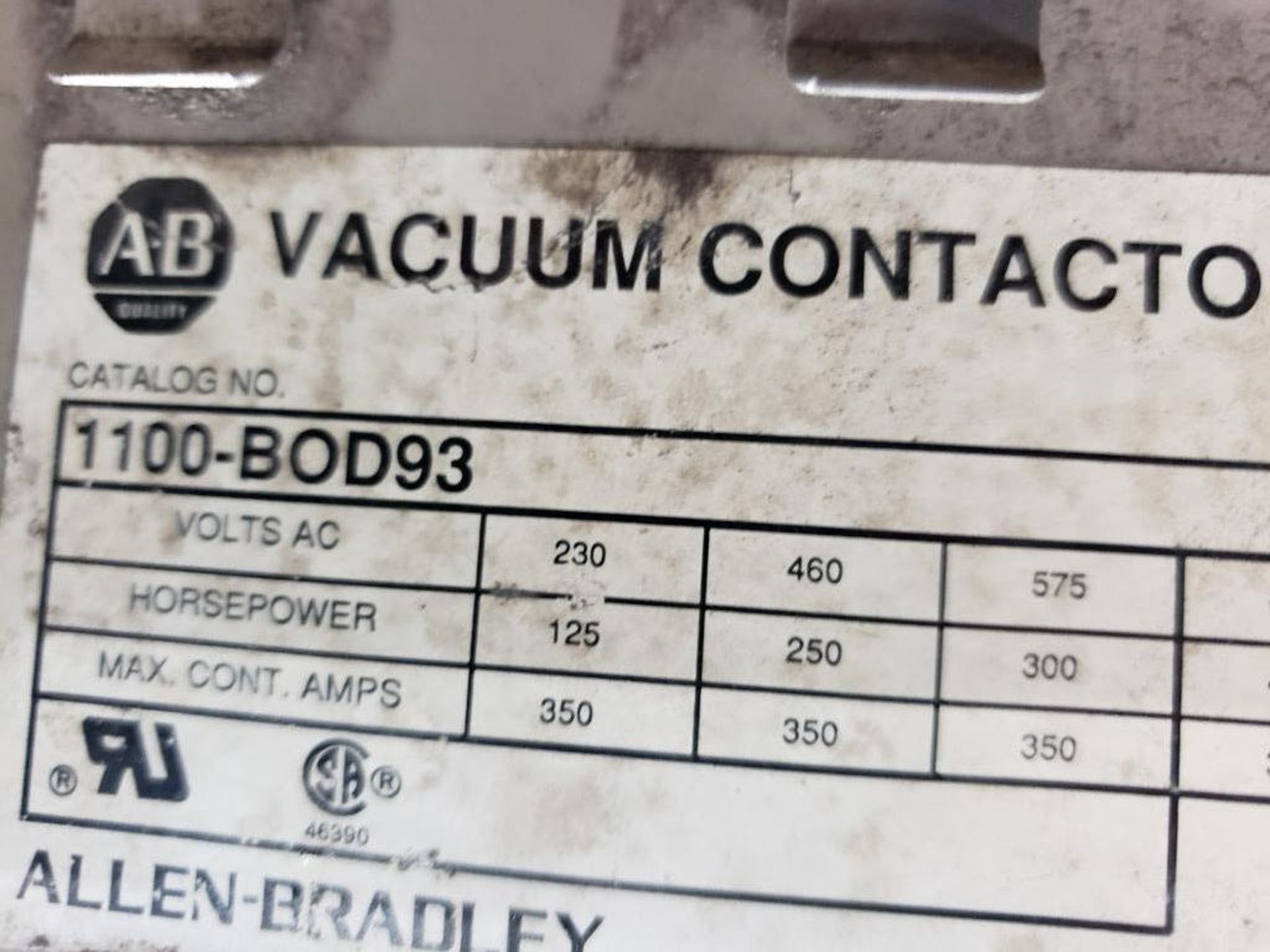 Allen Bradley vacuum contactor 1100-BOD93. - Image 4 of 5