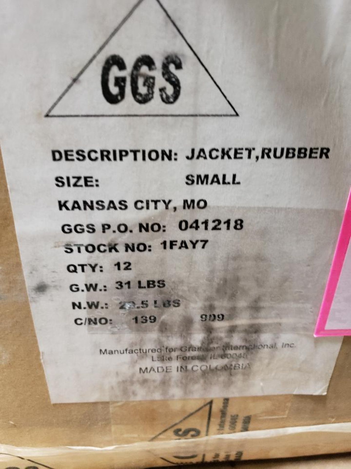 Qty 12 - GGS small rubber jacket. 041218 1FAY7. - Image 4 of 4