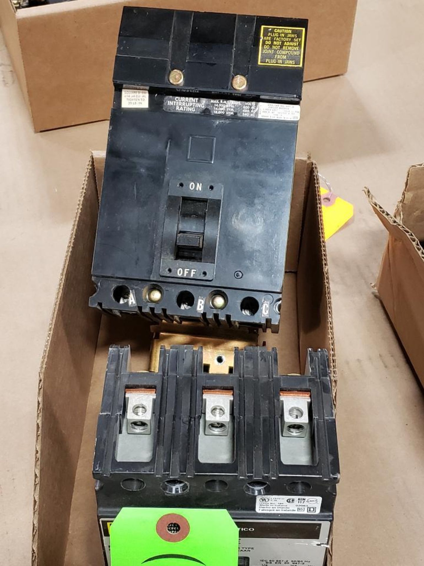 Qty 2 - molded case breakers. Square-D.