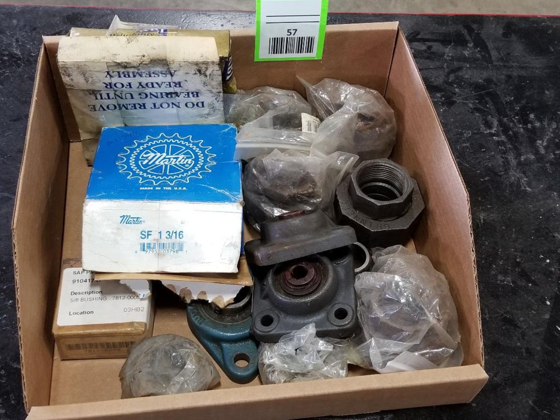 Assorted sprockets, gears, pully. Martin, RBI, Mueller.