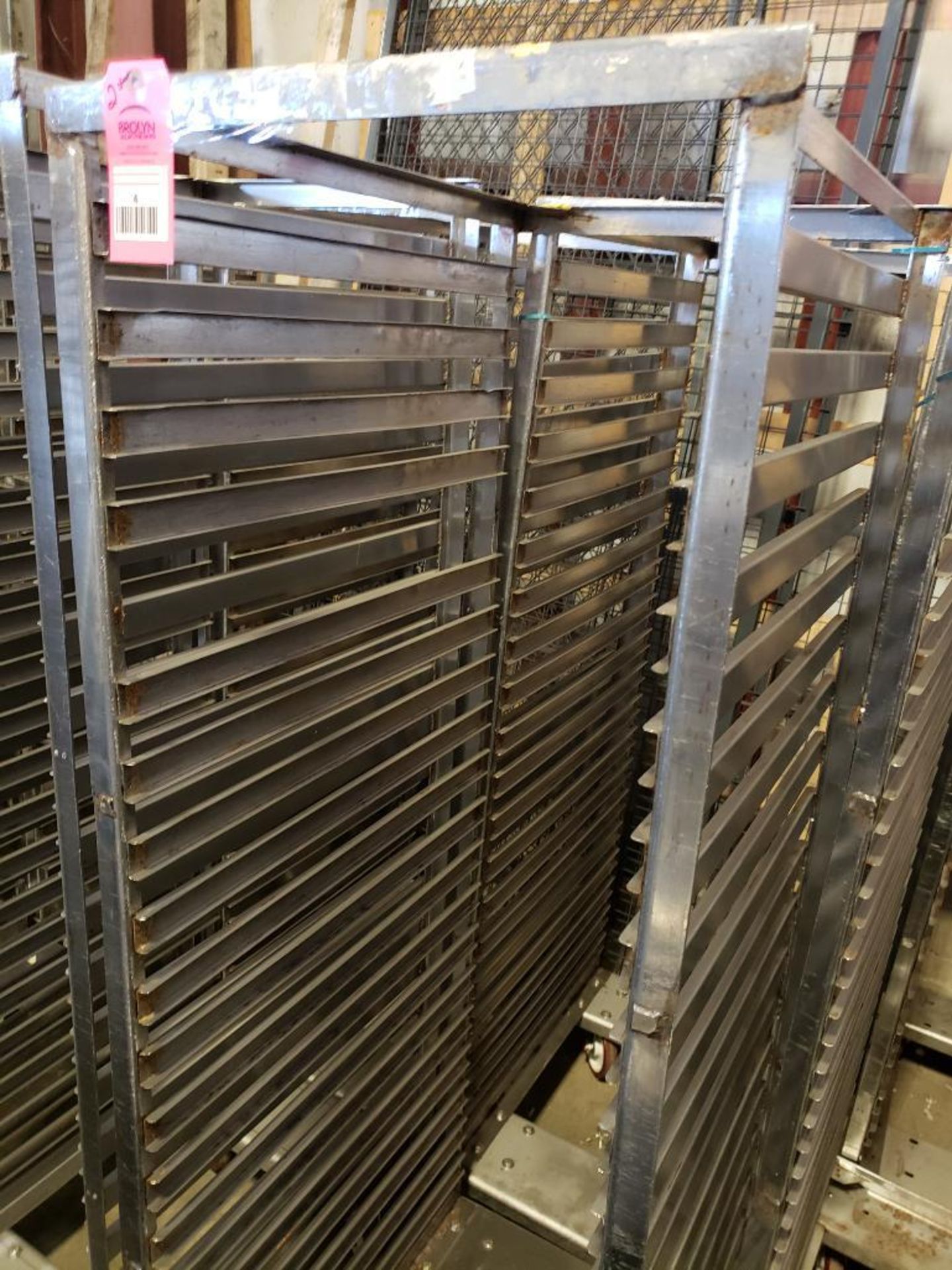 Qty 2 - baking pan rolling rack. 21"Wx68"Hx26"D.