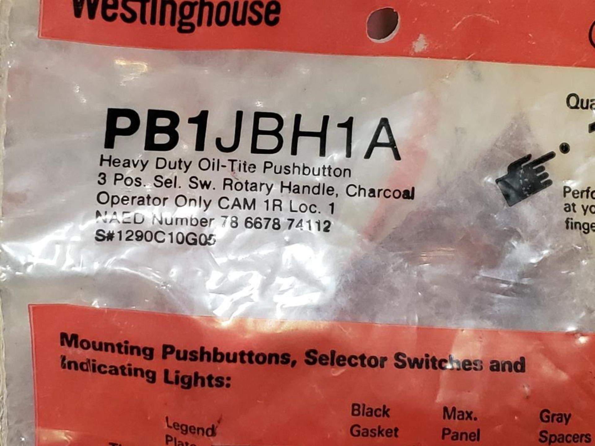 Qty 6 - Westinghouse PB1JBH1A heavy duty oil-tight pushbutton. - Image 2 of 6