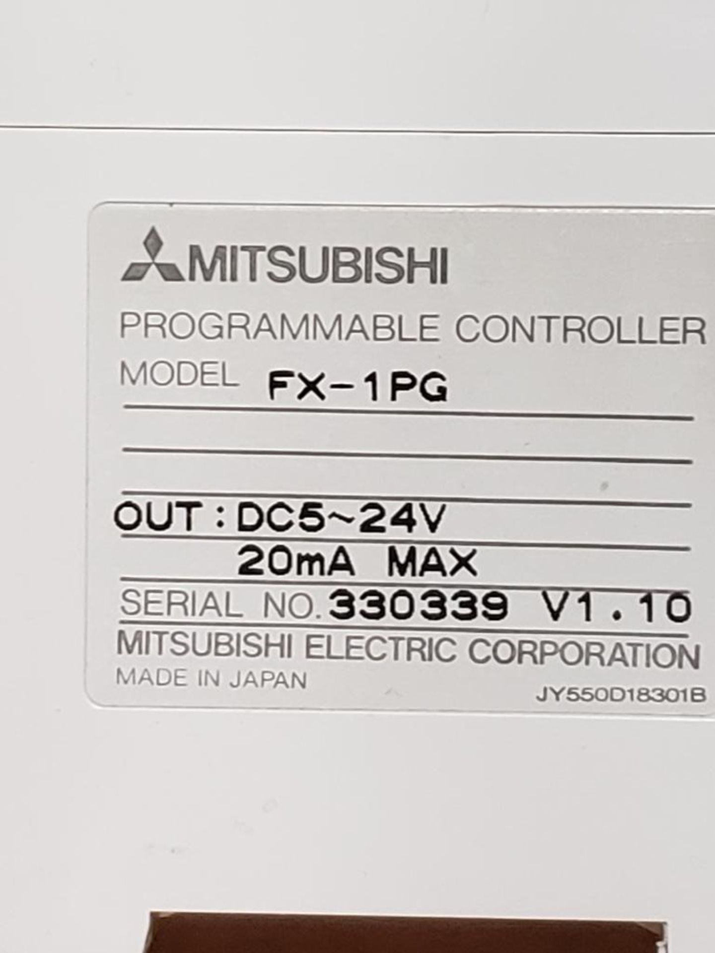 Qty 2 - Mitsubishi FX-1PG Programmable controller. - Image 3 of 6