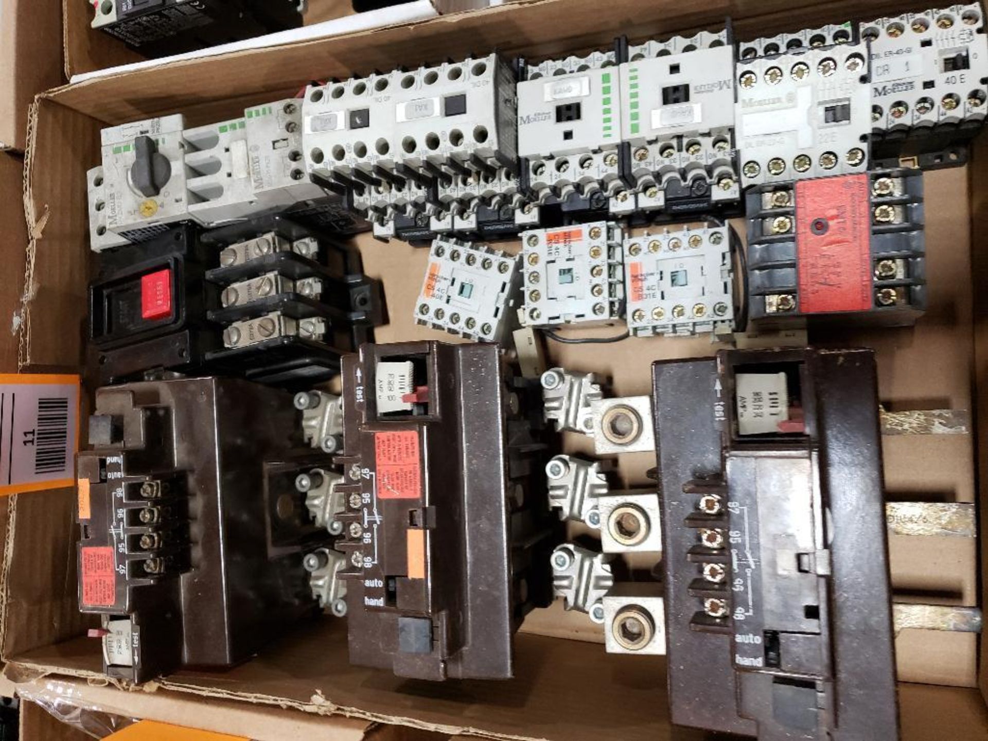 Assorted electrical contactors. Moeller, Sprecher+Schuh.