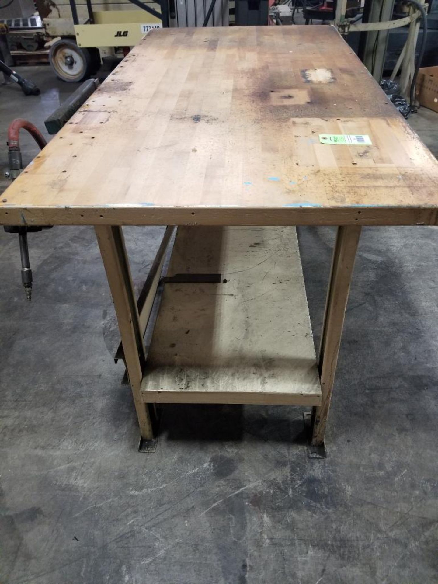 Industrial work table with maple wood tabletop. 72x41x34. LxWxH. - Image 2 of 8