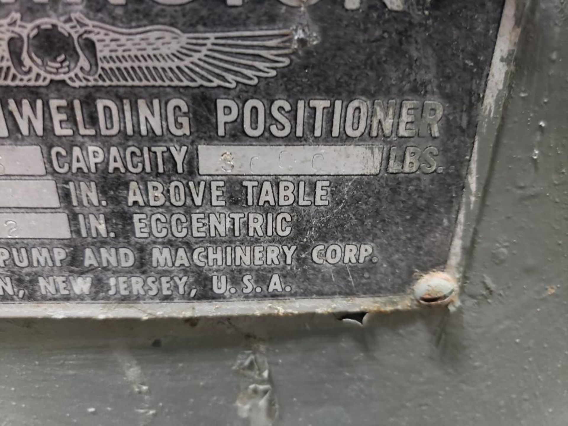 Worthington 30P Welding positioner. 3000LBS Capacity. Serial number 53405. - Image 6 of 16