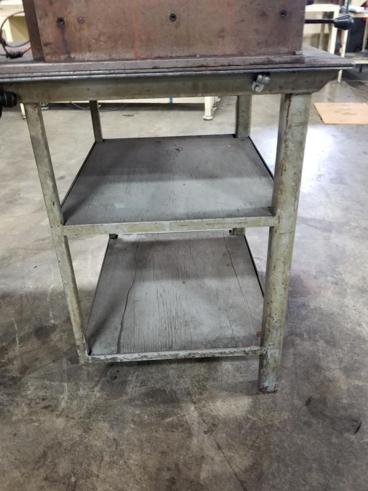 Industrial work table. 48x32x83. LxWxH. Aero-Motive 1CF-LR Tool Balancer attachment. - Image 2 of 7