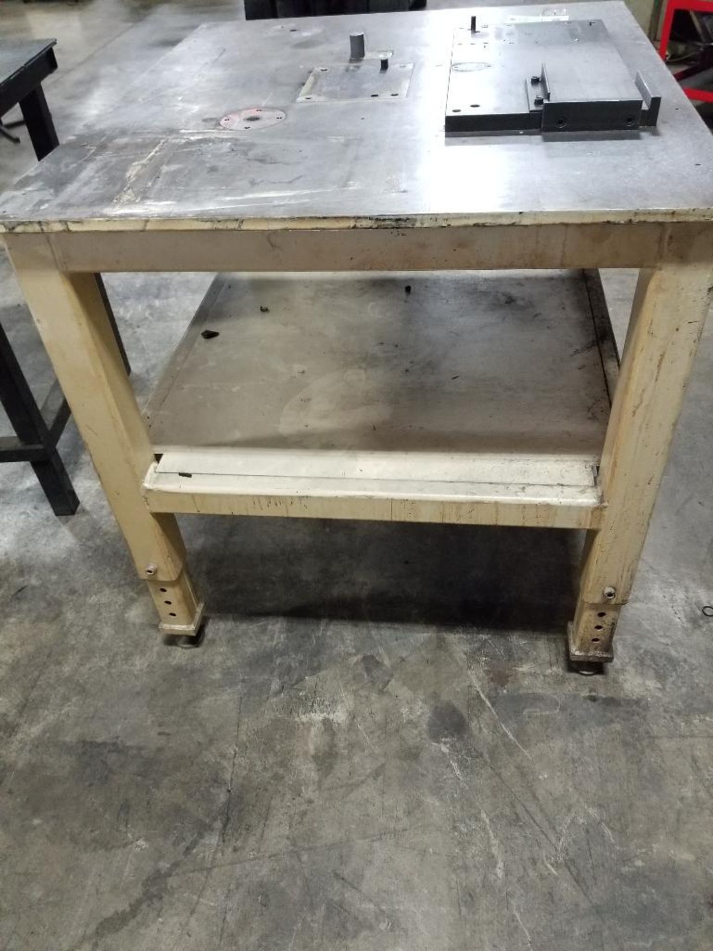 Qty 2 - Industrial work tables. 42x37x38, 43x27x37. LxWxH. - Image 5 of 8