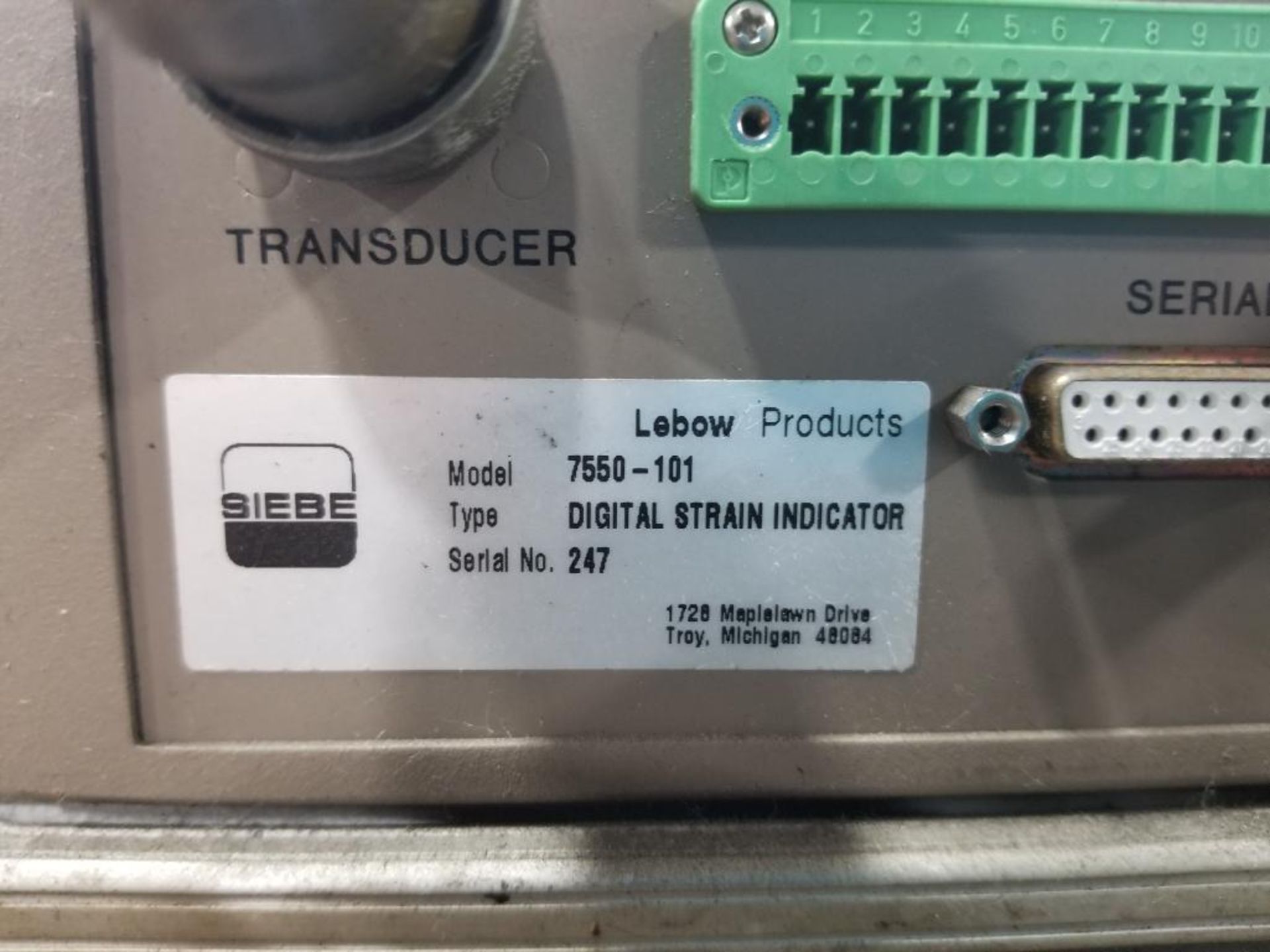 Hydraulic load cell test sation. Siebe 7550-101 digital Strain Indicator. - Image 3 of 18