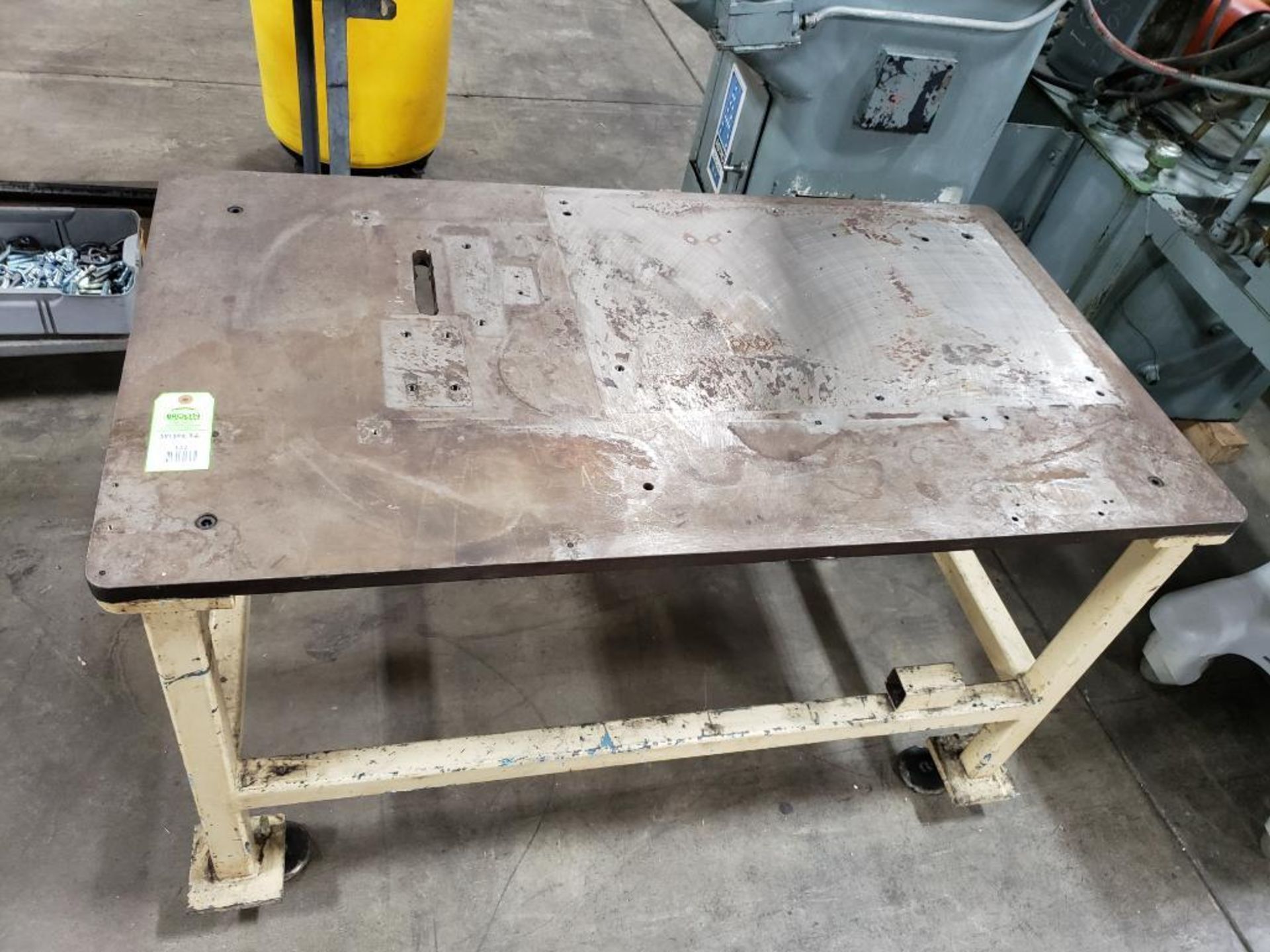 Industrial steel top welding work table. 54x30x32. LxWxH.