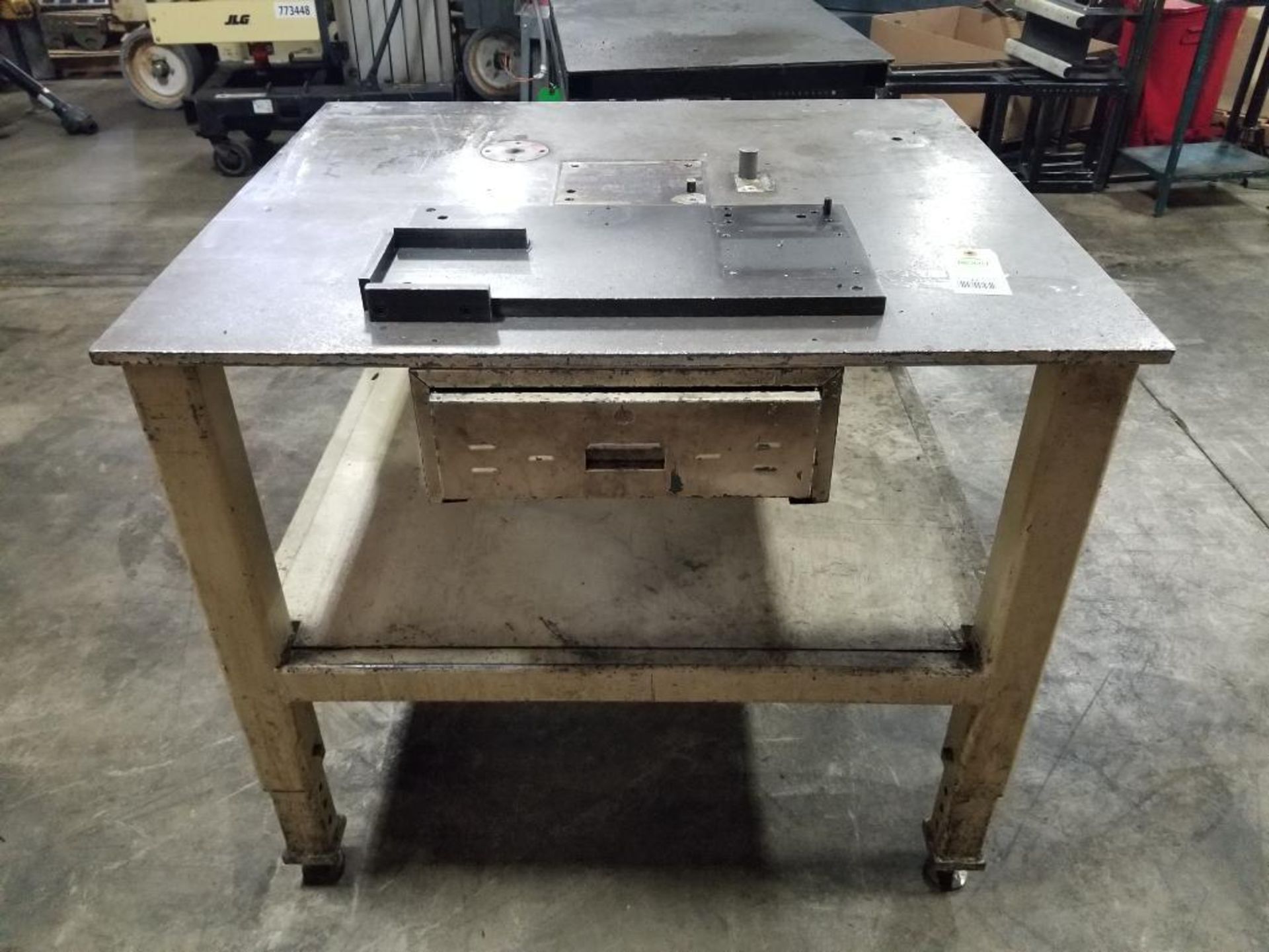 Qty 2 - Industrial work tables. 42x37x38, 43x27x37. LxWxH. - Image 2 of 8