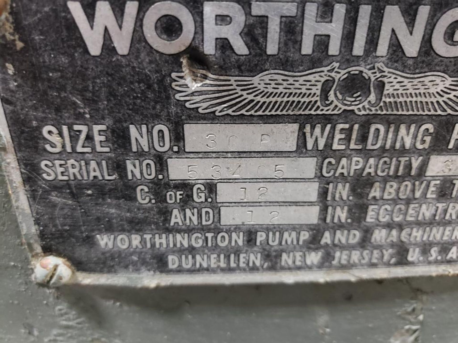 Worthington 30P Welding positioner. 3000LBS Capacity. Serial number 53405. - Image 5 of 16
