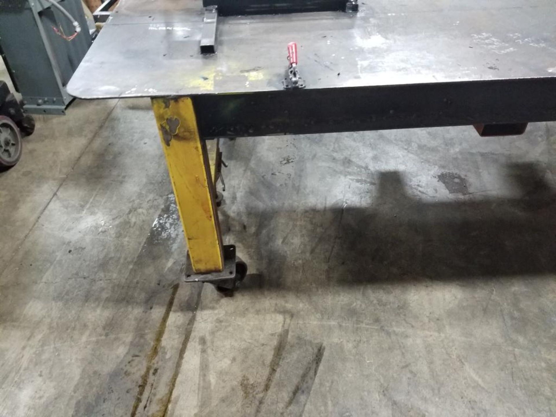 Industrial welding work table with steel tabletop and clamp fixture. 126x48x43. LxWxH. - Image 10 of 10