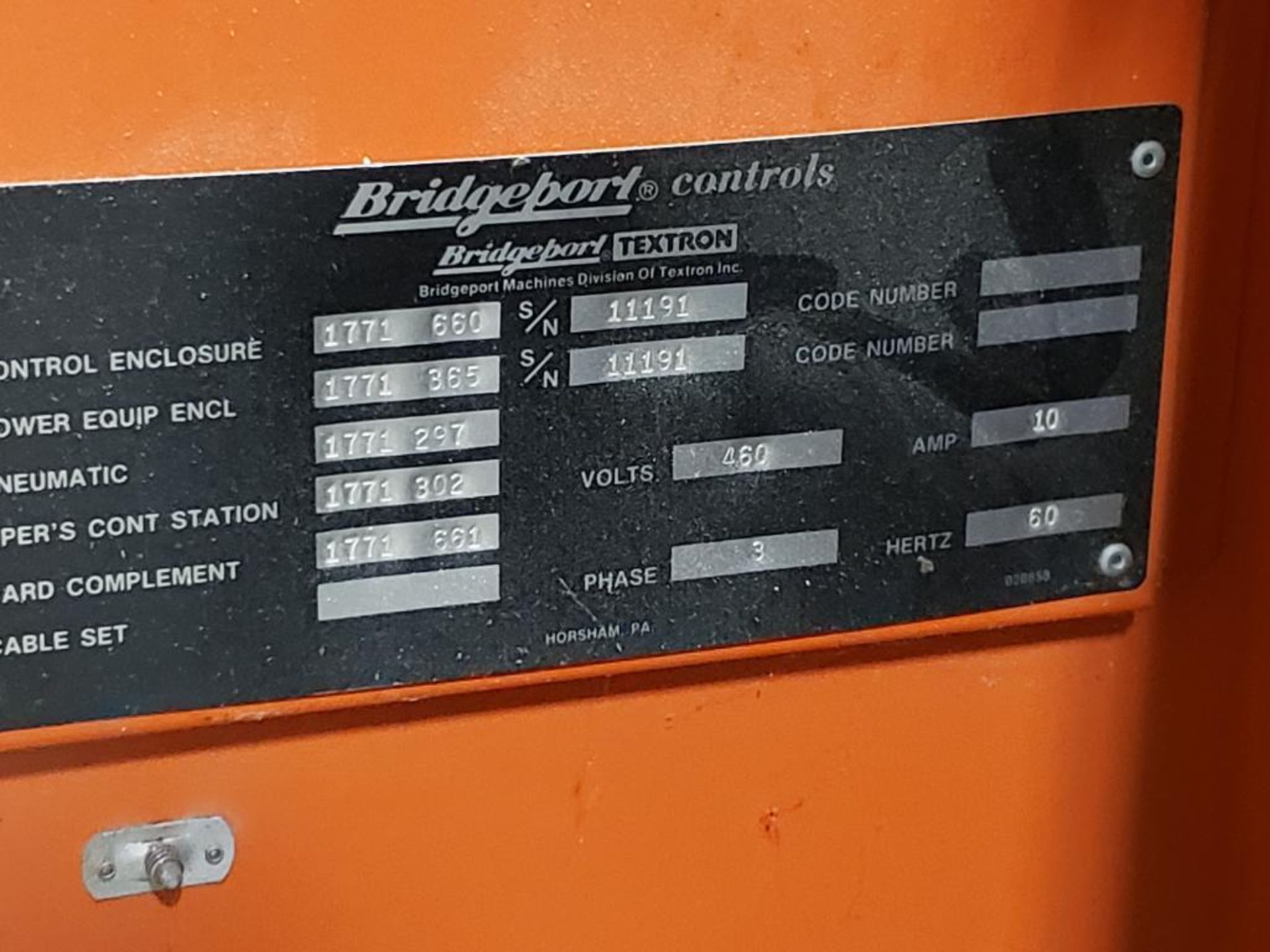 Bridgeport Textron Series I CNC mill. . 460V, 3PH. - Image 6 of 21