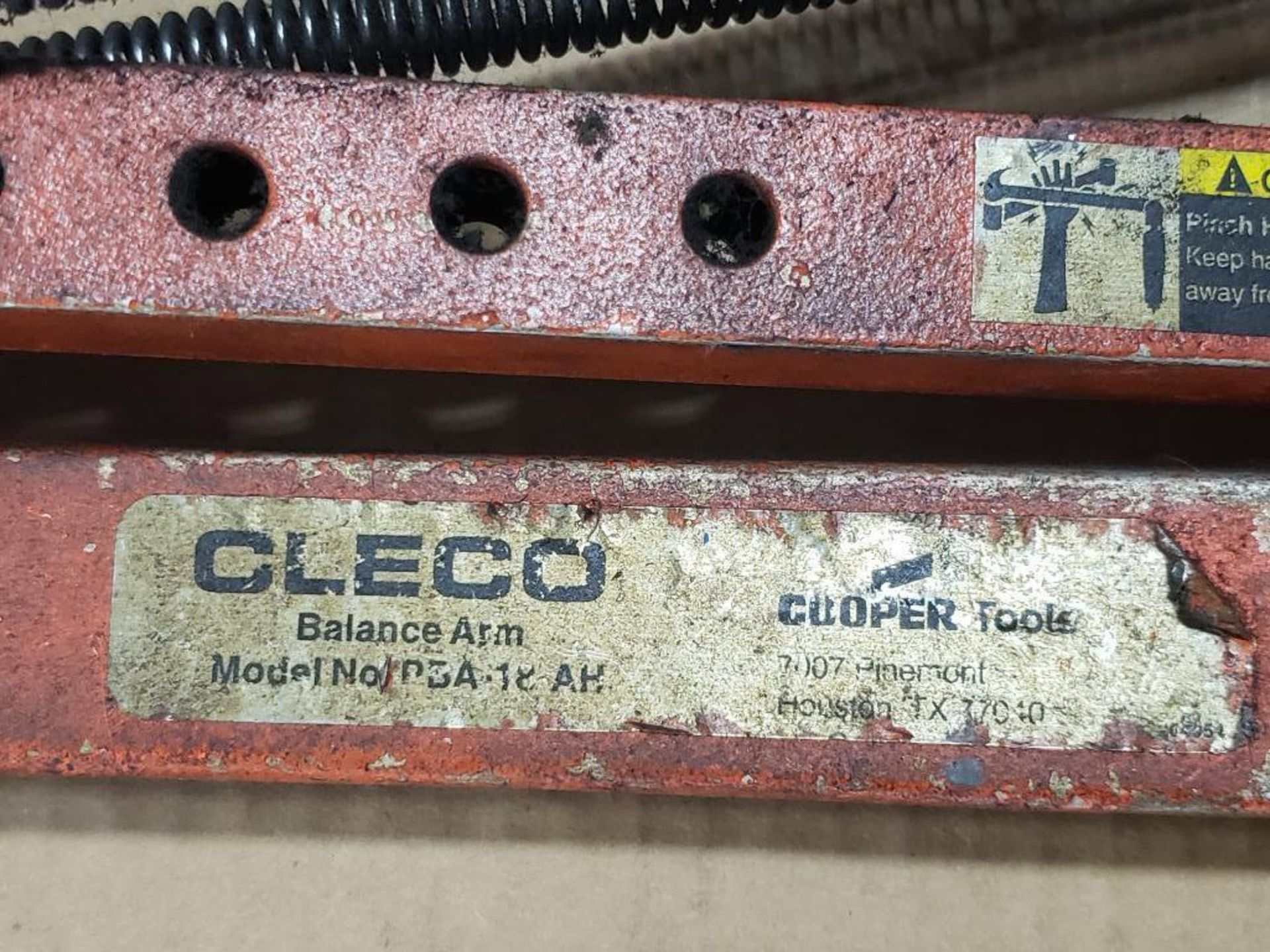 Cooper Cleco PBA-18-AH Balance arm fixture. Uryu UT-60S-0 drill attachment. - Image 2 of 6