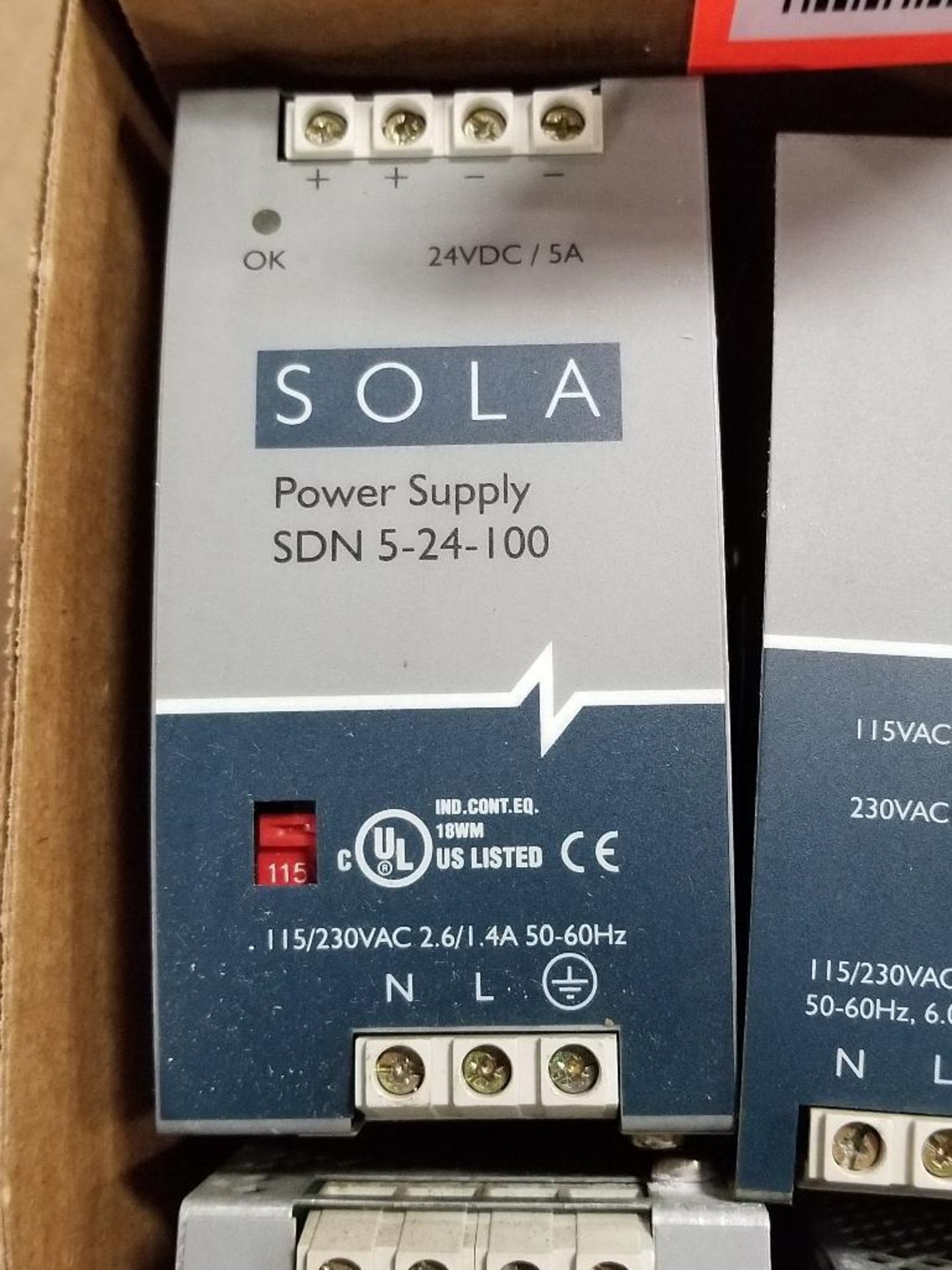 Assorted Sola Power supply. SDN5-24-100, SDN10-24-100.