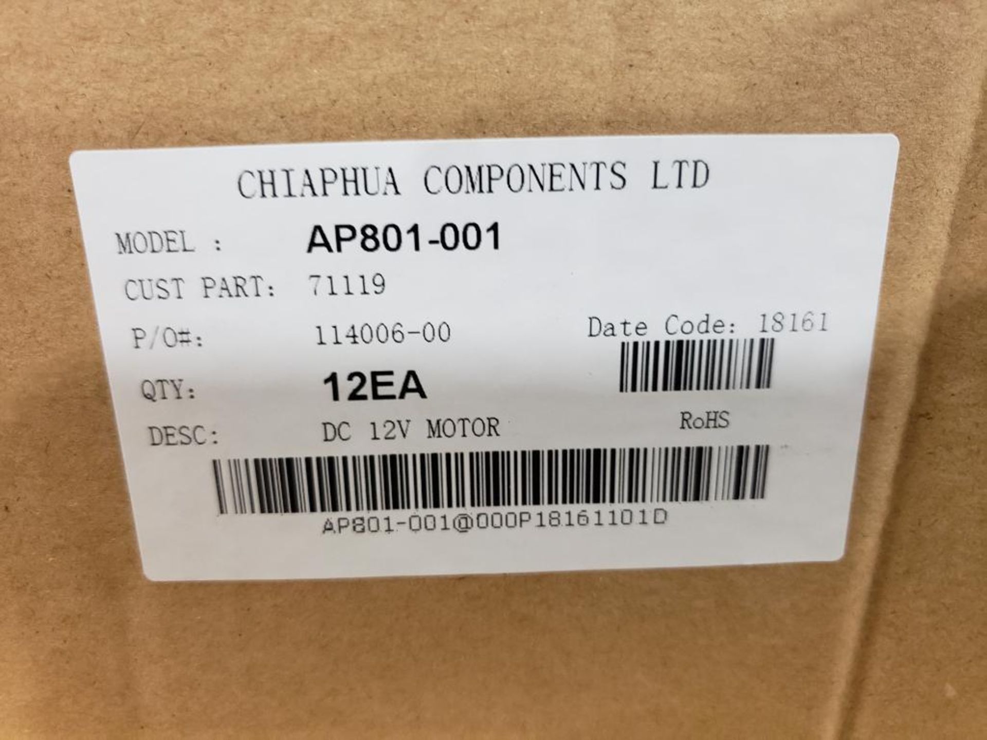 Qty 24 - Chiaphua Components LTD AP801-001. 71119 12VDC Motor. - Image 2 of 2