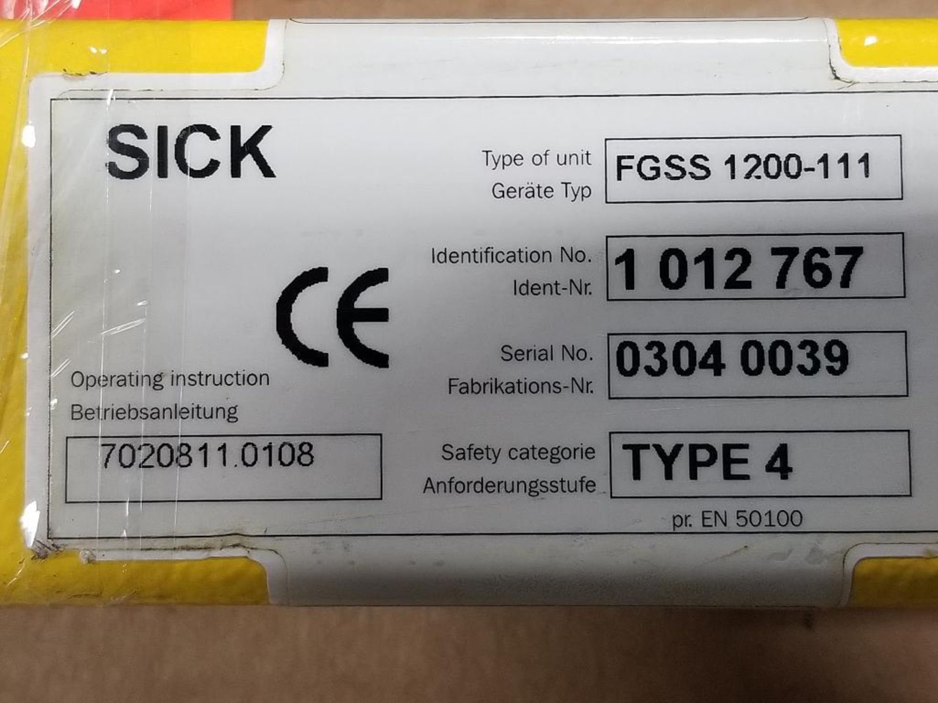 SICK Light curtain transmitter / receiver set. 14-FGS 1-012-767, 1-012-768. - Image 6 of 11