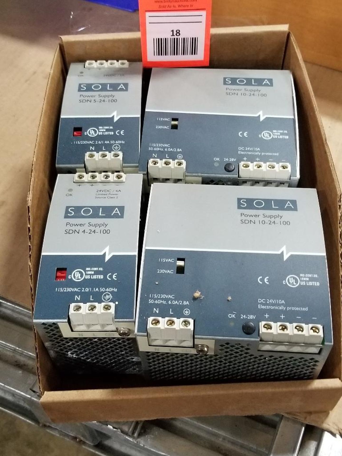 Assorted Sola Power supply. SDN5-24-100, SDN10-24-100. - Image 6 of 8