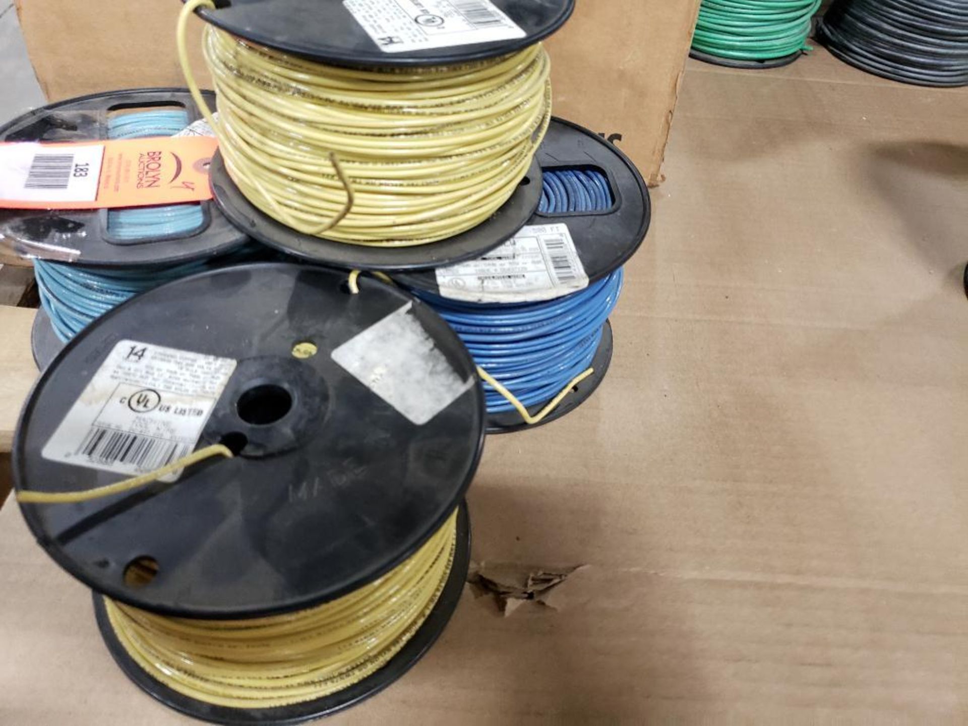 Qty 4 - Spool of contractor wire. 14-Yellow, 14-Blue. - Image 2 of 6