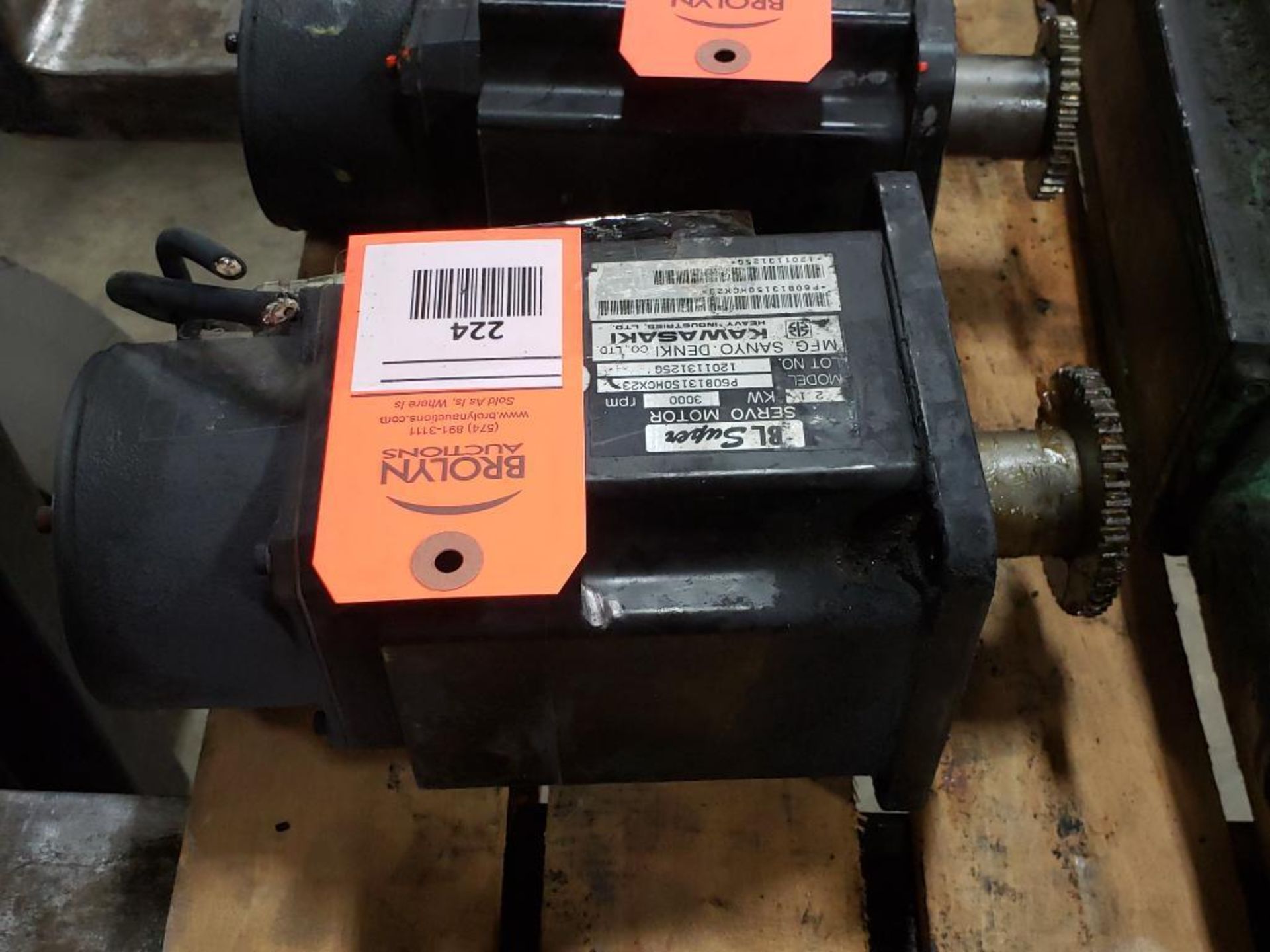 2.1kW Kawasaki Servo Motor P60B13150HCX23. 3000RPM.