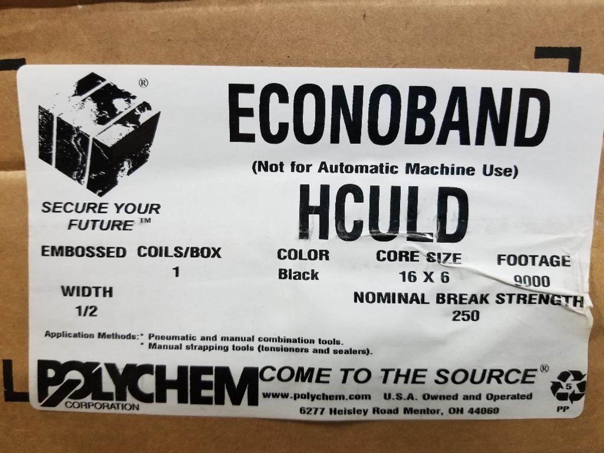 Qty 4 - Polychem Econoband HCULD 9000Ft black banding. 1/2". - Image 2 of 2